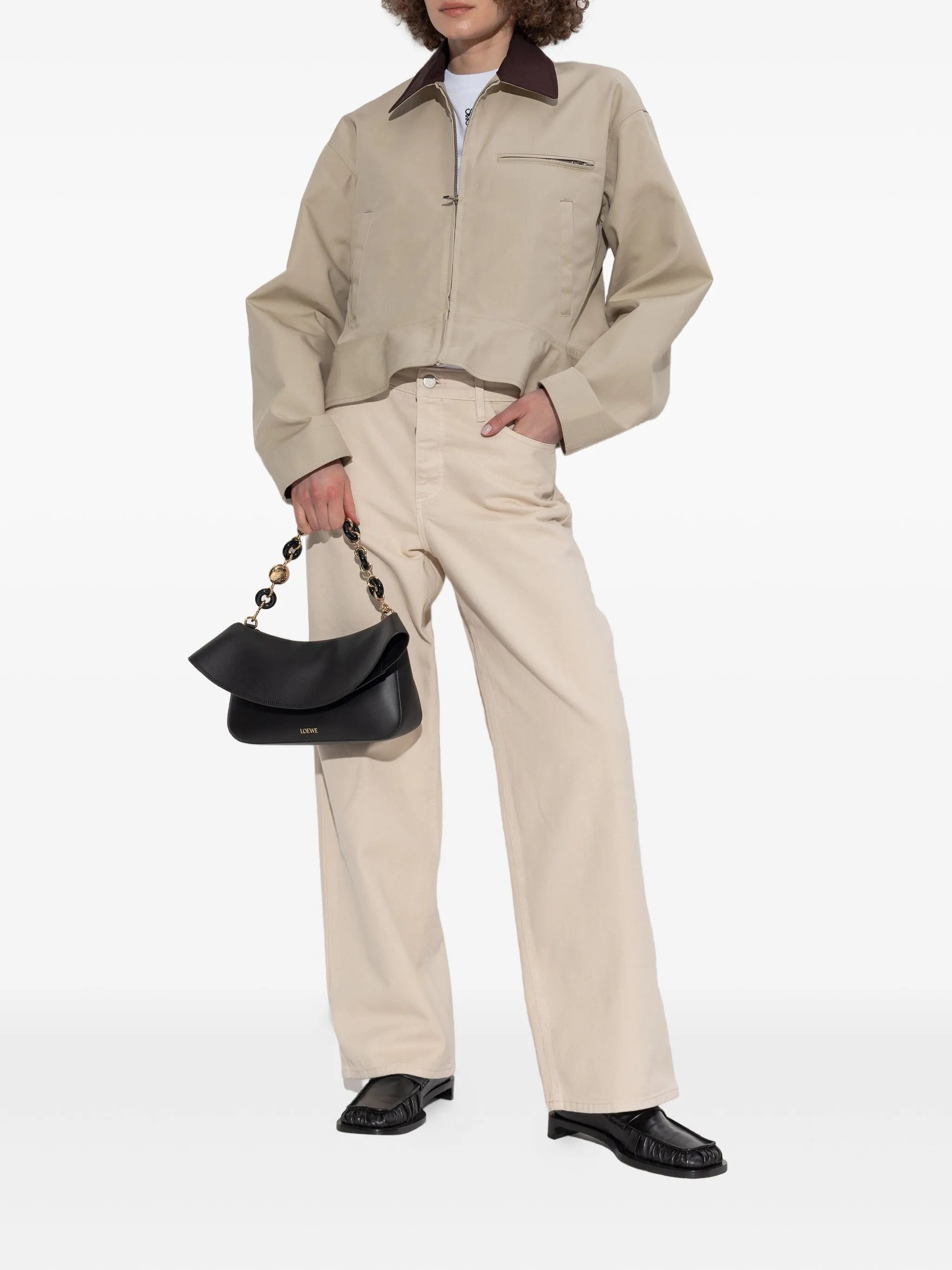 cropped zip-front jacket