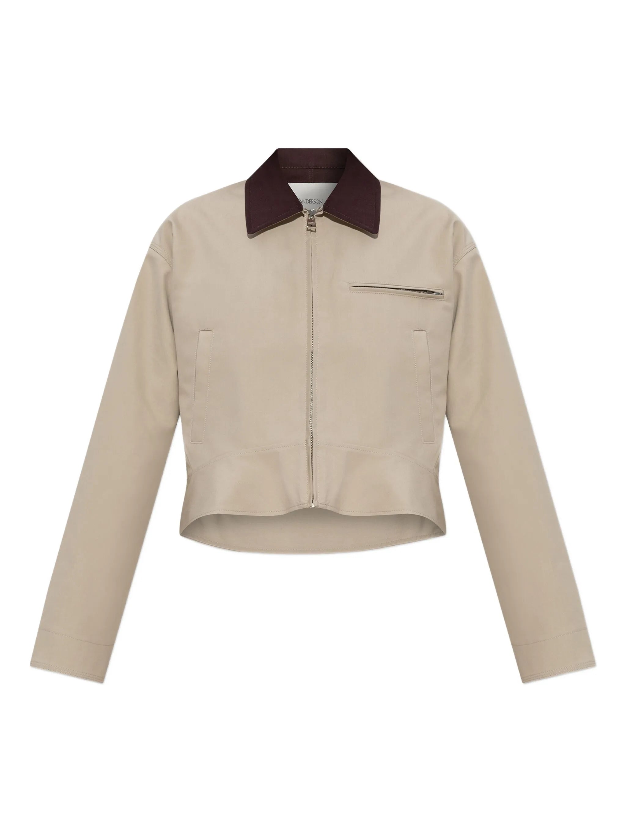 cropped zip-front jacket