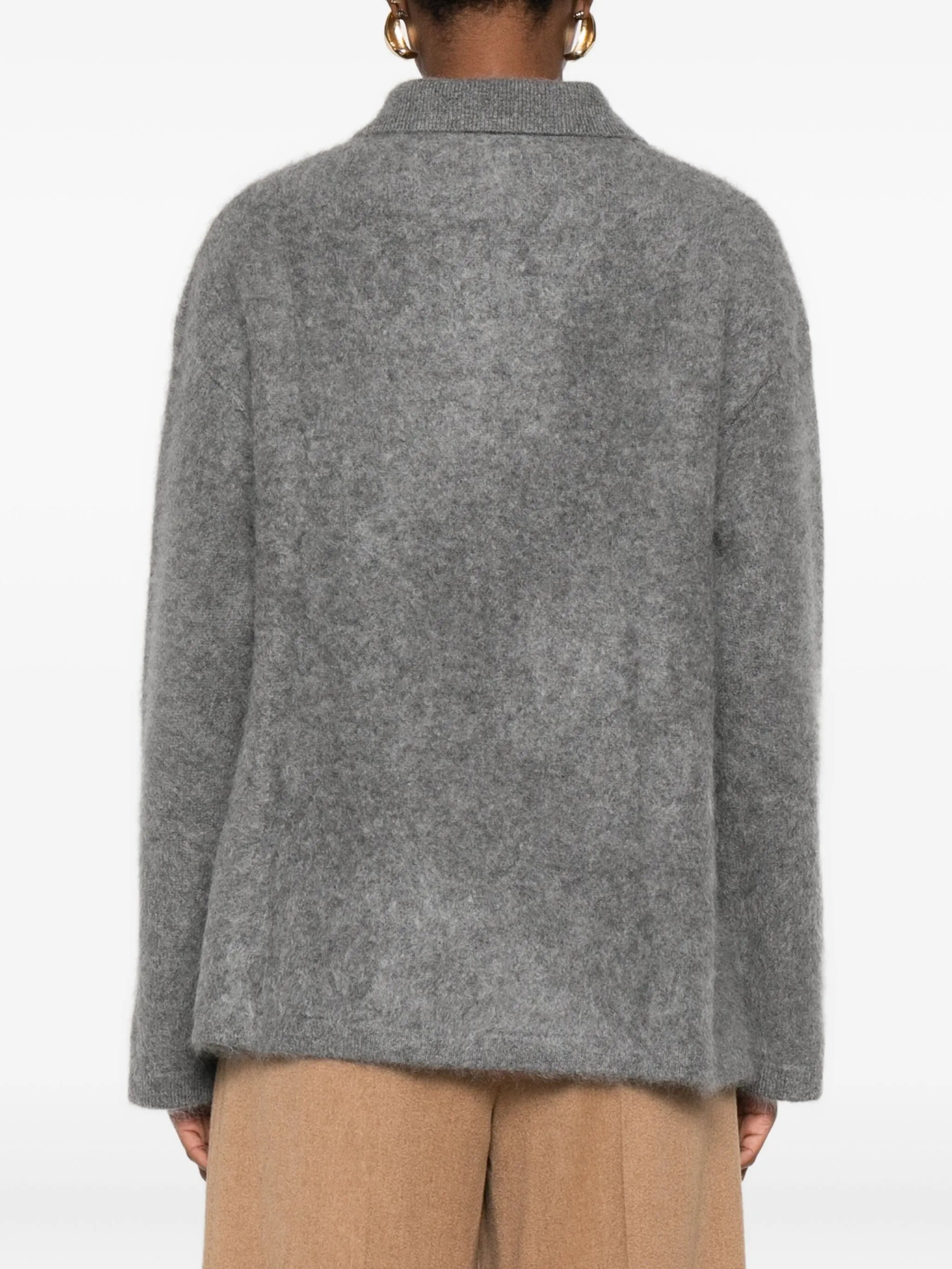 Brushed knit polo shirt