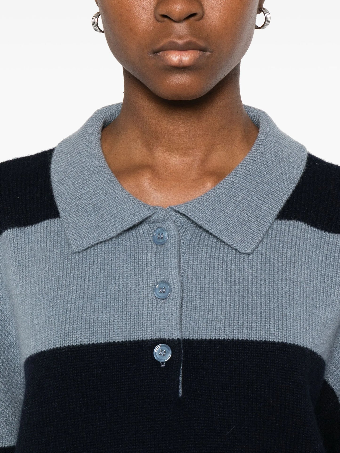 striped polo sweater