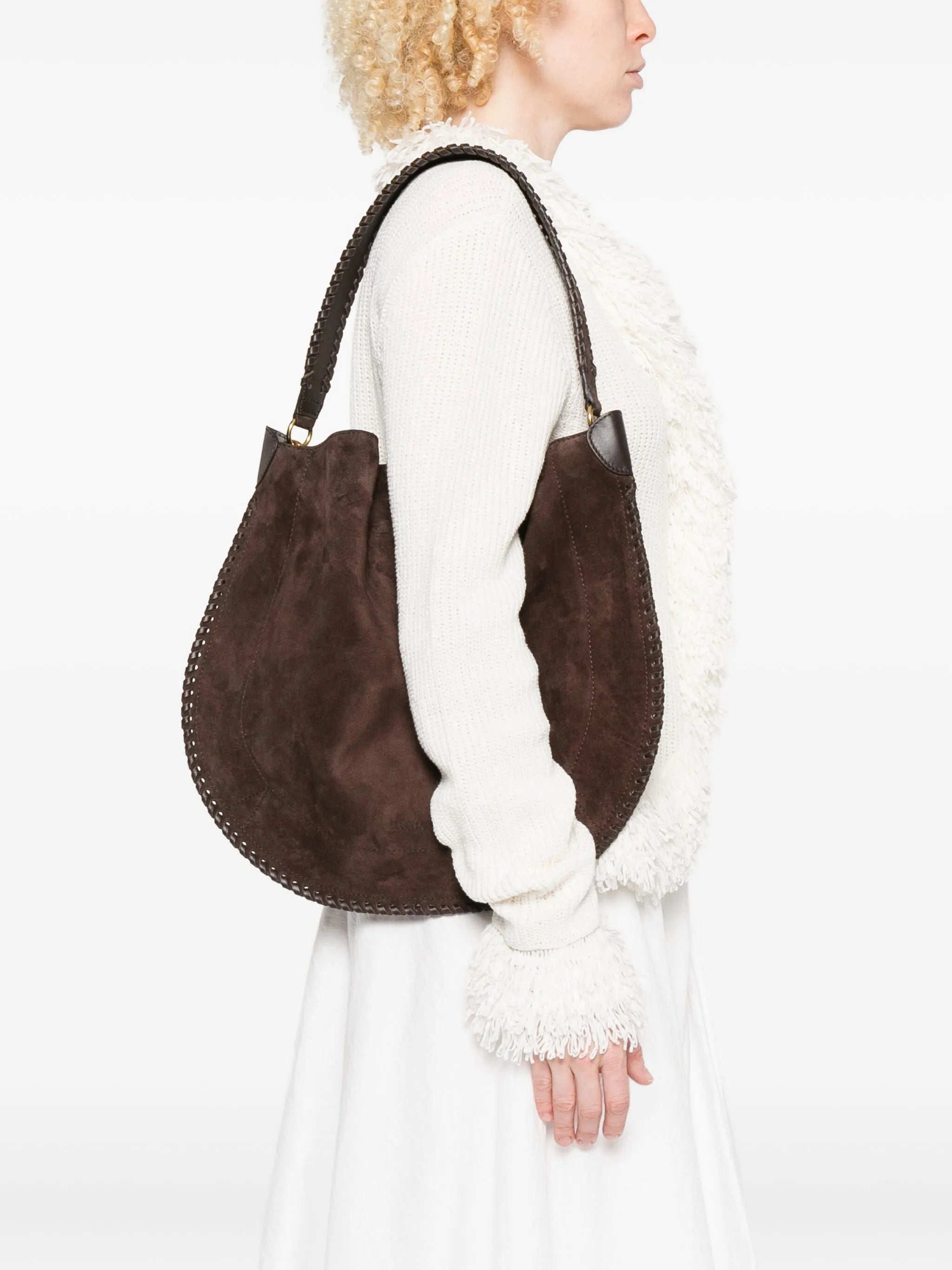 Oskan suede shoulder bag