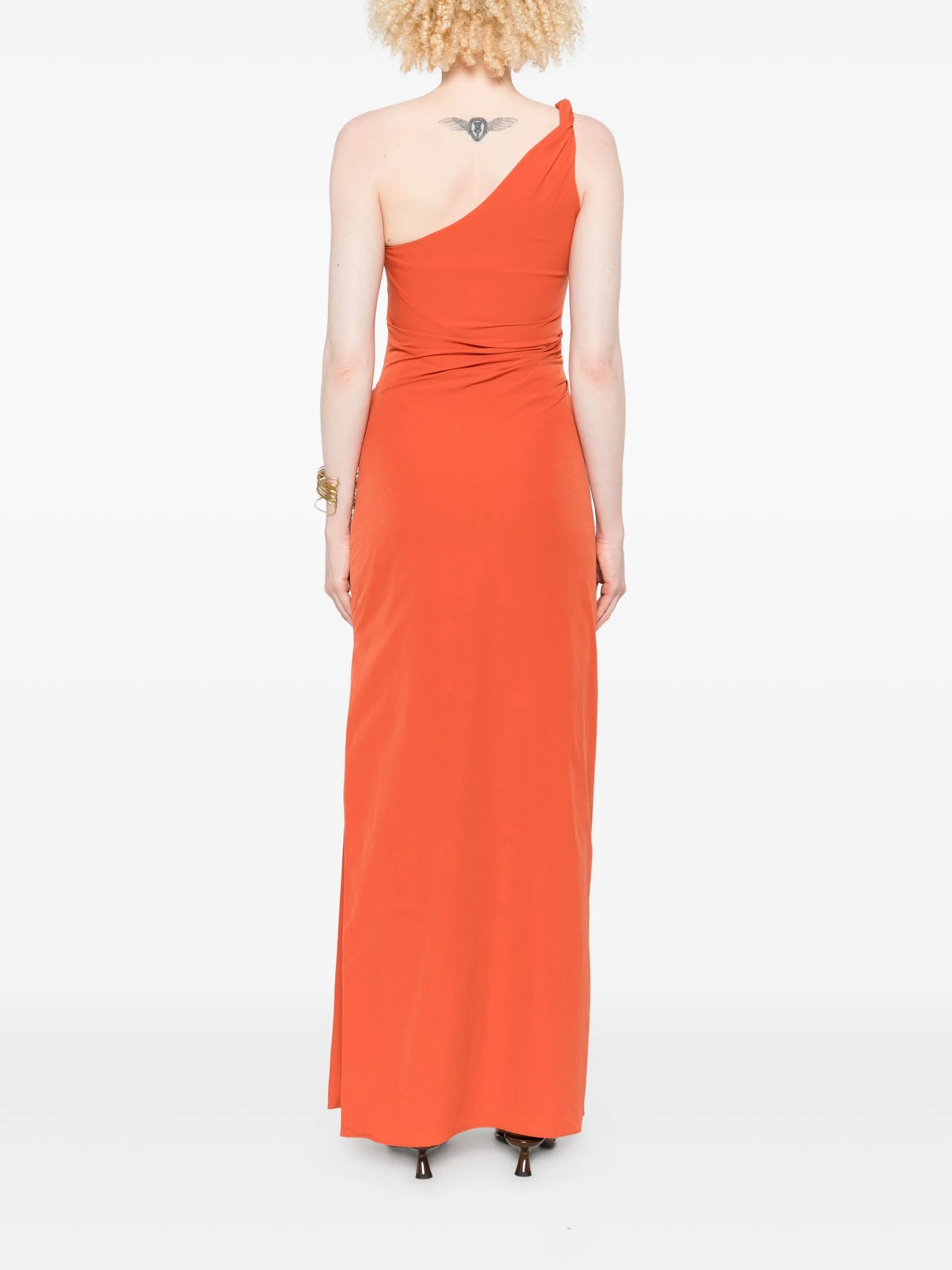 Rossana one-shoulder ruched maxi dress