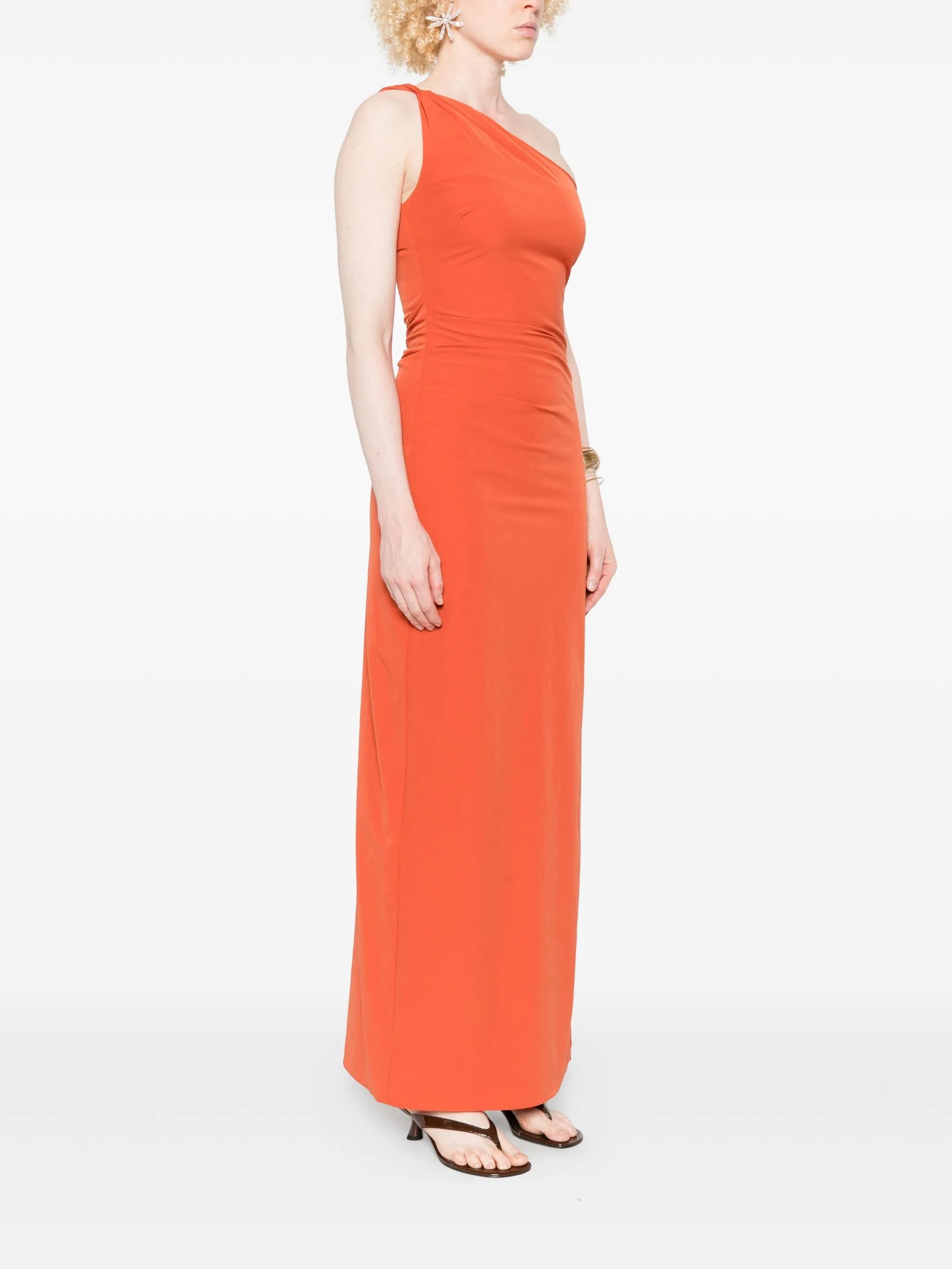 Rossana one-shoulder ruched maxi dress