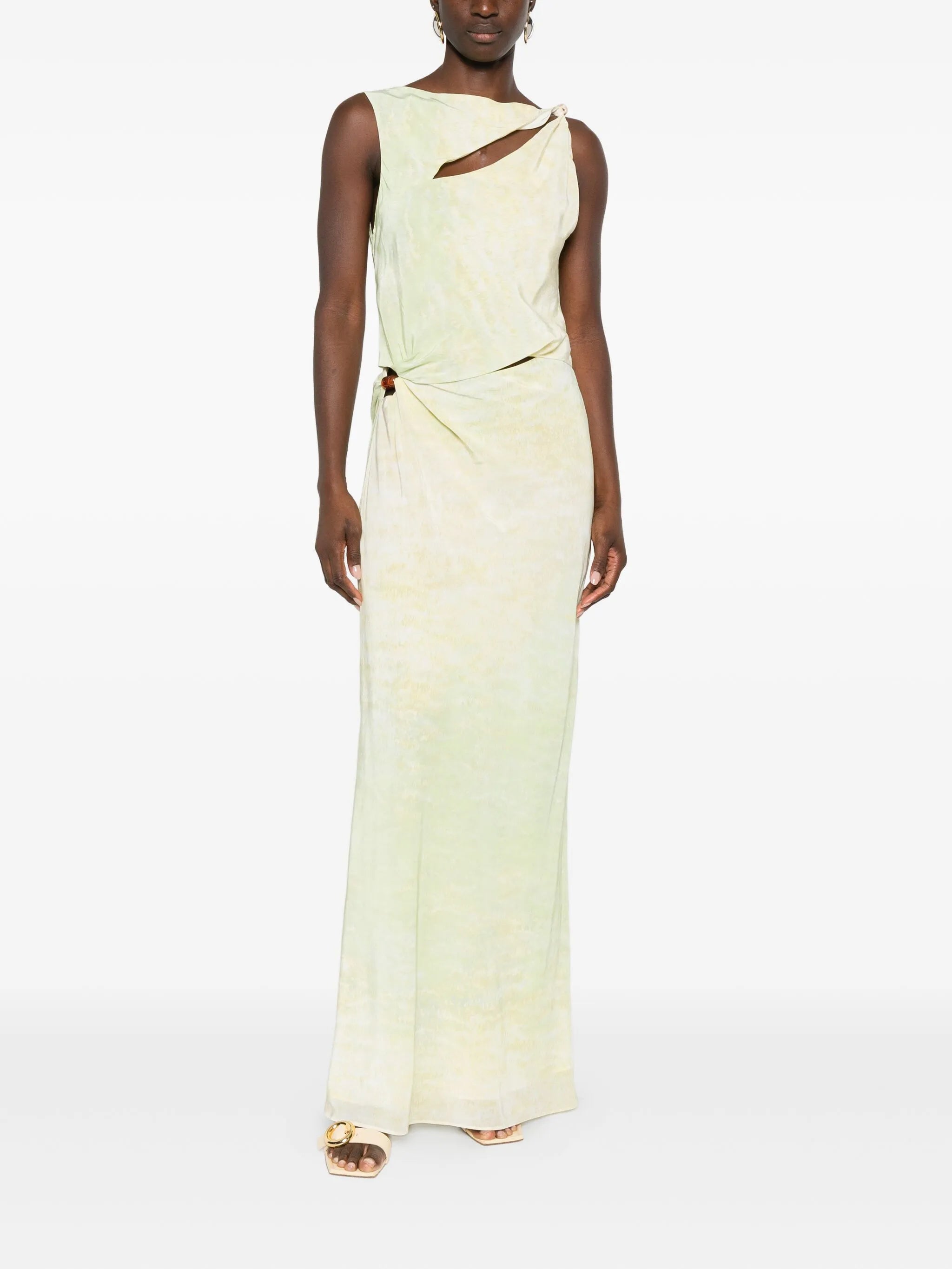 slit-detail gown