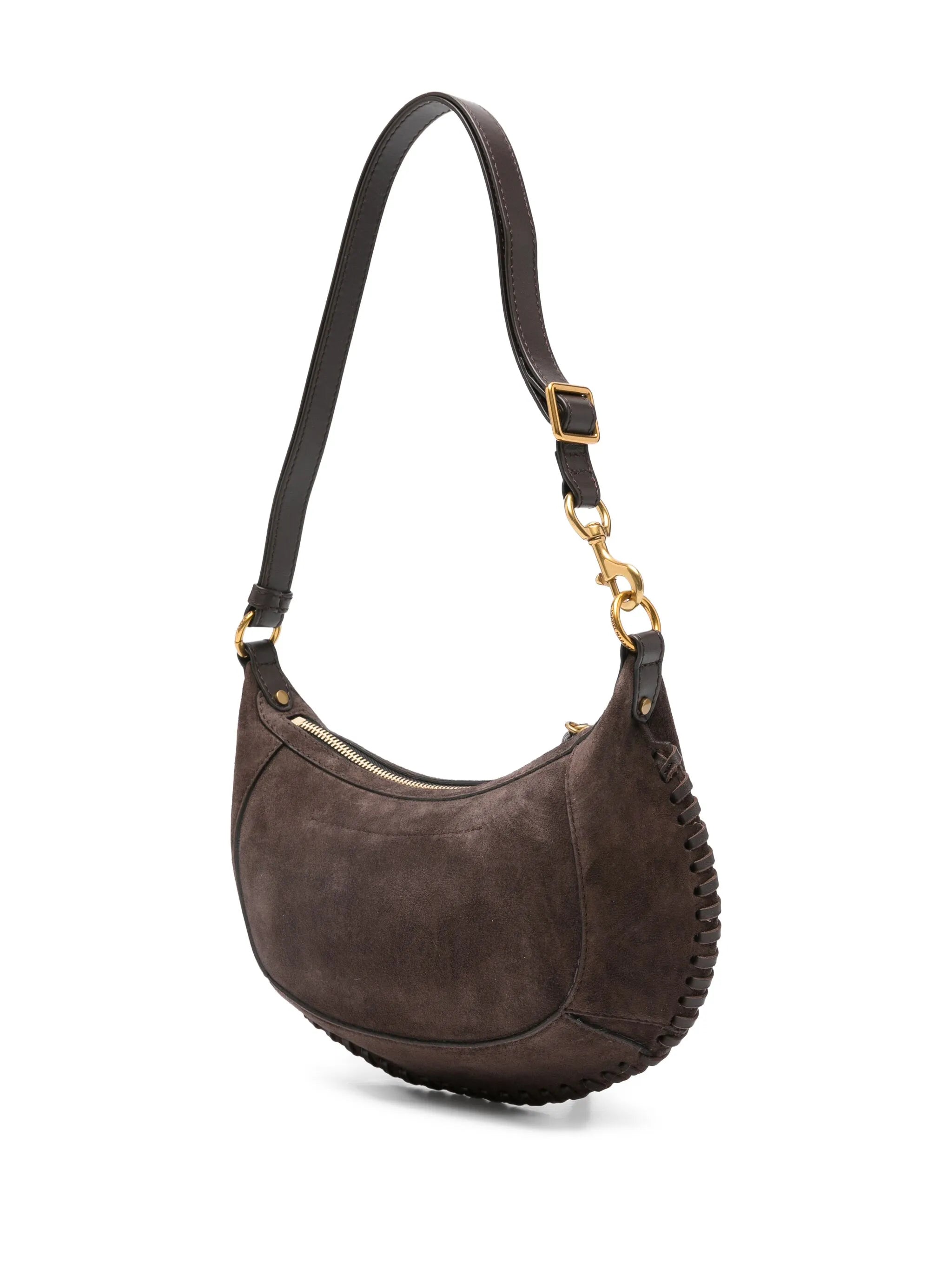 Oskan topstitch suede shoulder bag