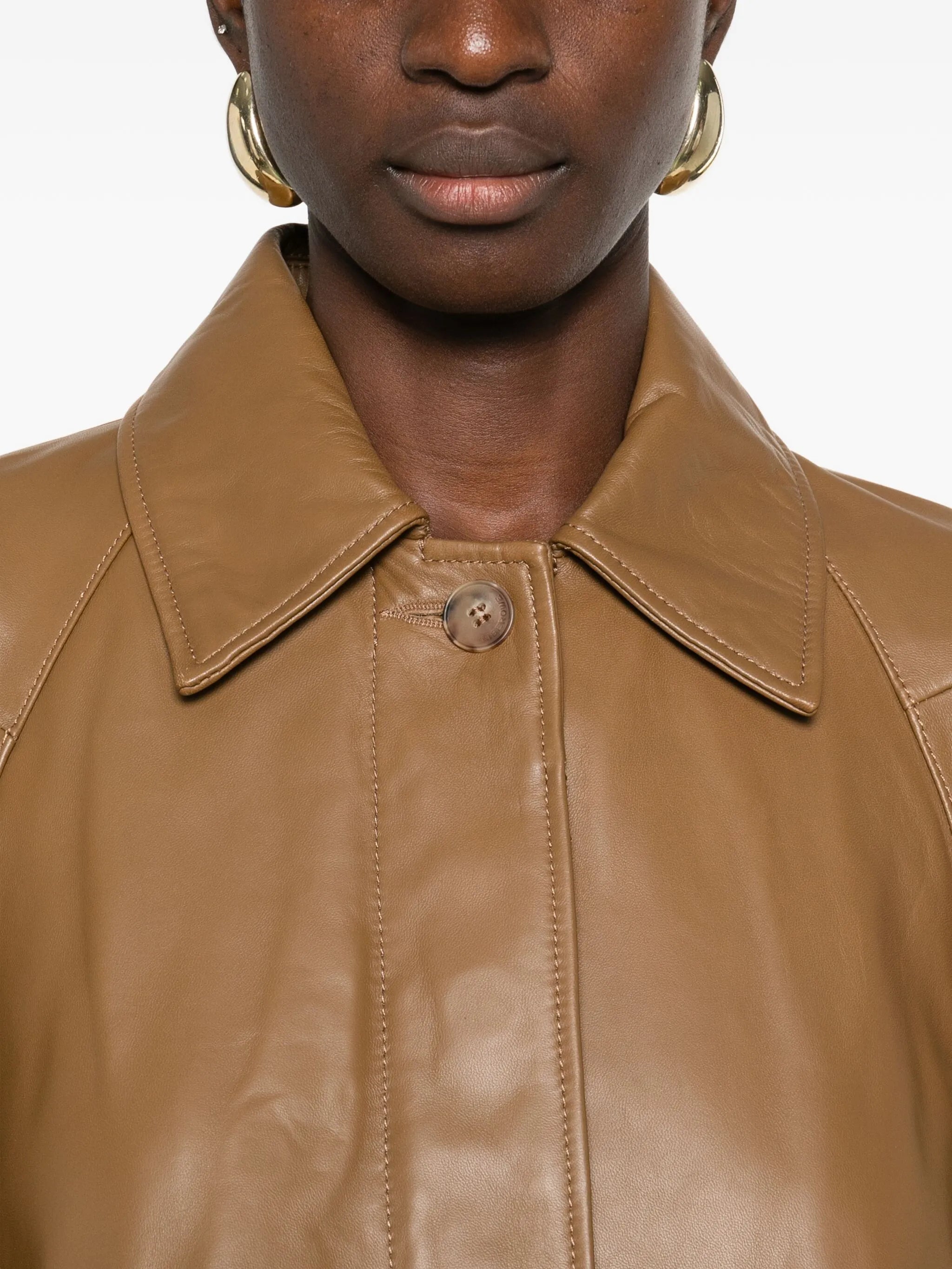 ruffled leather jacket