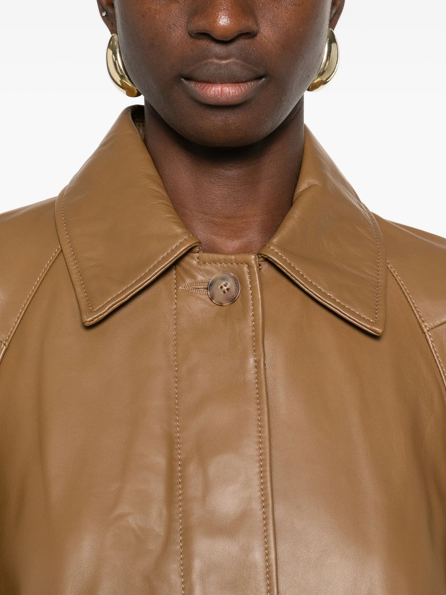 ruffled leather jacket