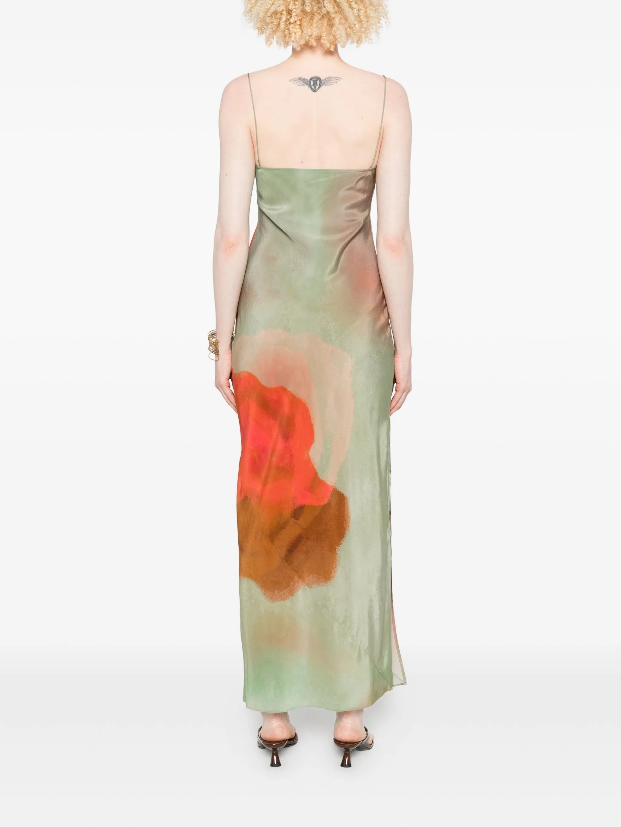 Calle square-neck print maxi dress