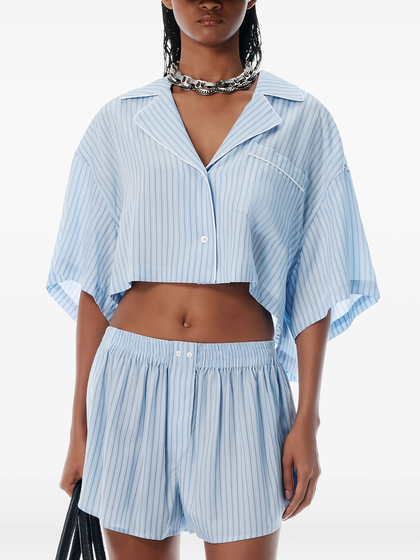 striped short-sleeve shirt