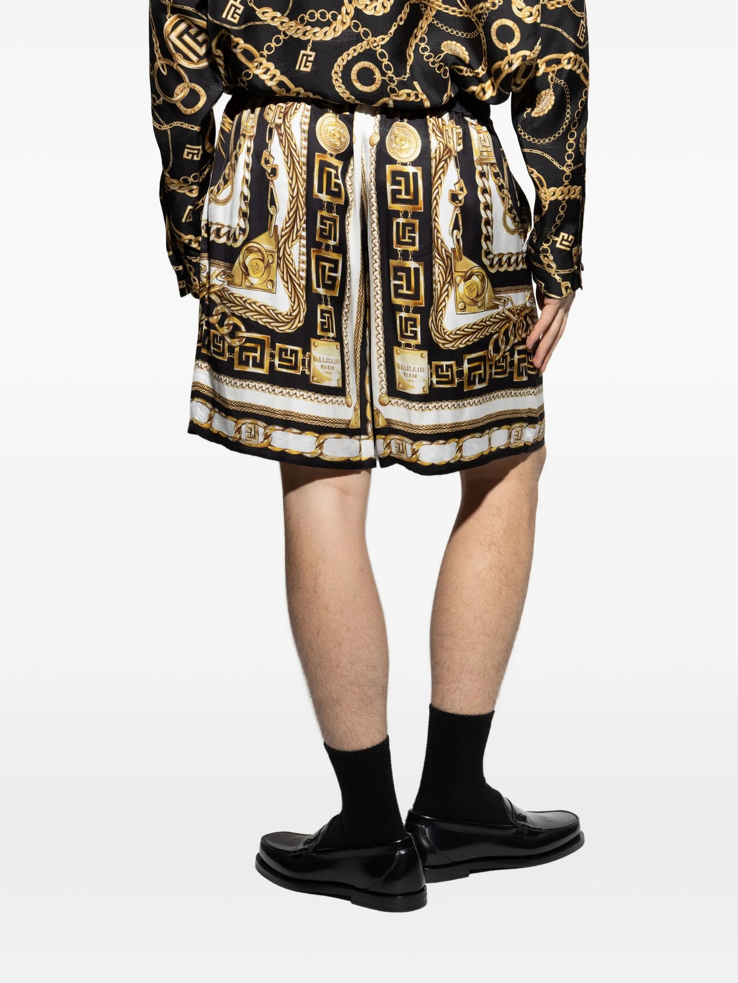 chain-print shorts