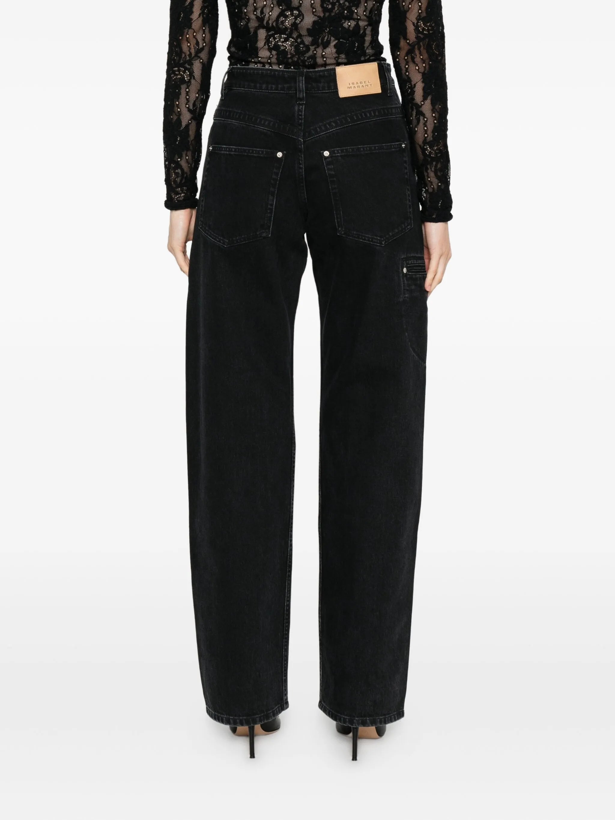 Stely zip-fly panelled jeans