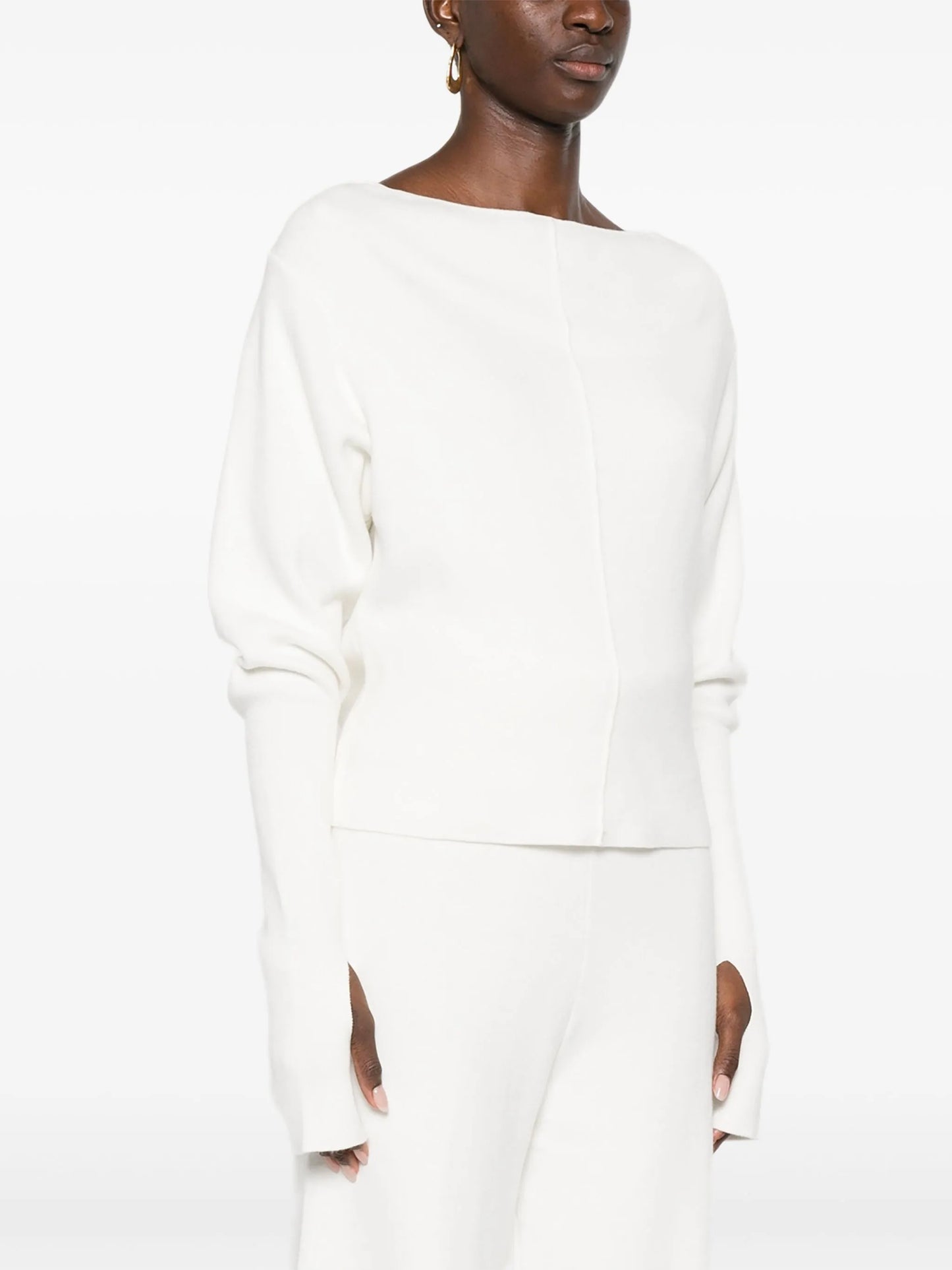 off-shoulder knitted top