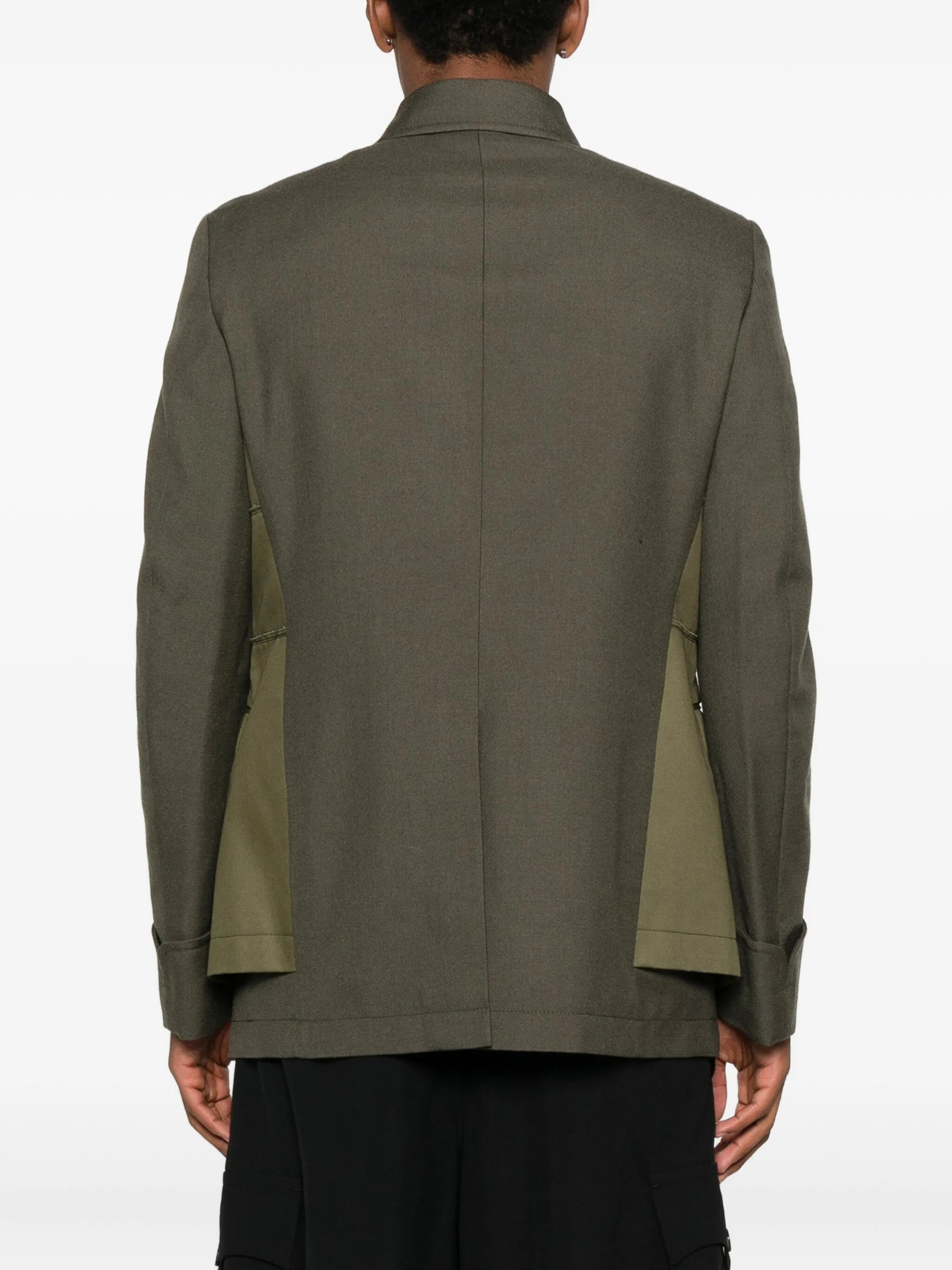 panelled wool gabardine jacket
