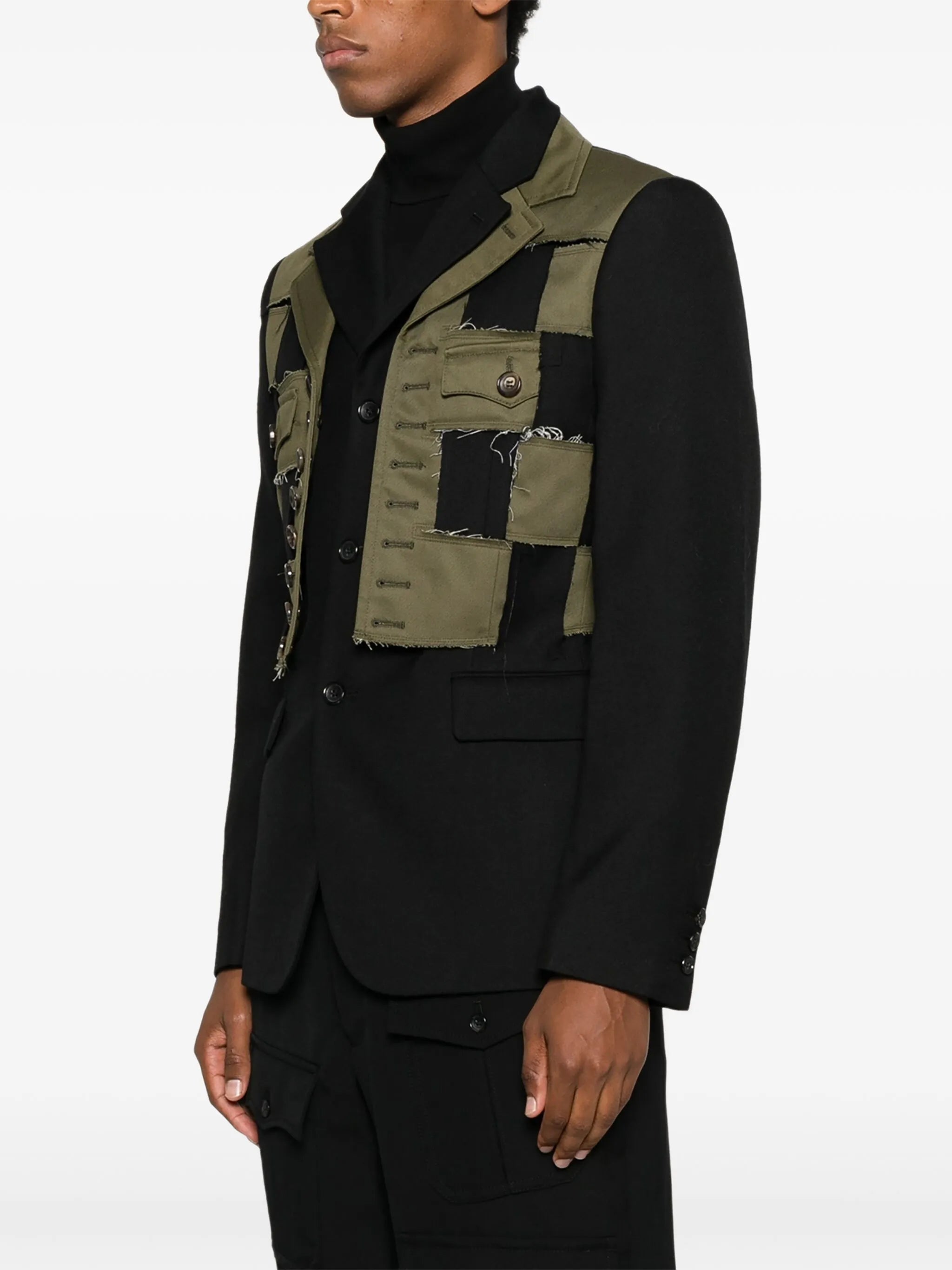 patchwork-check jacket