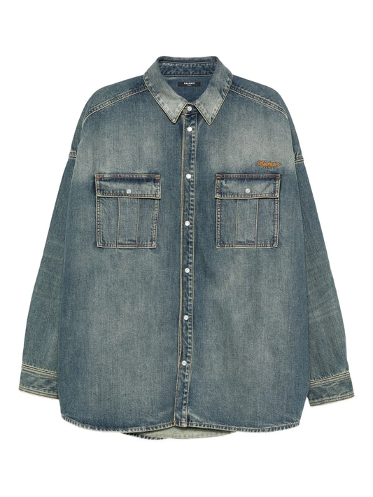 boxy denim shirt
