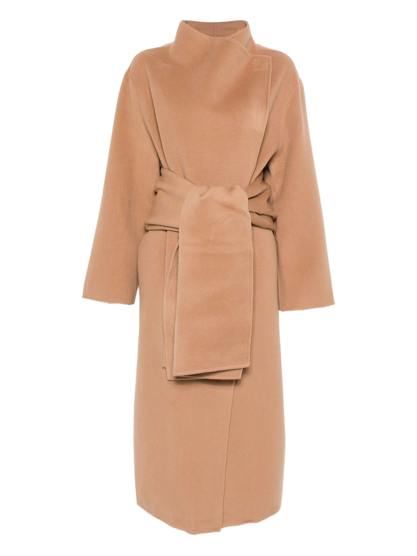 belted felted coat