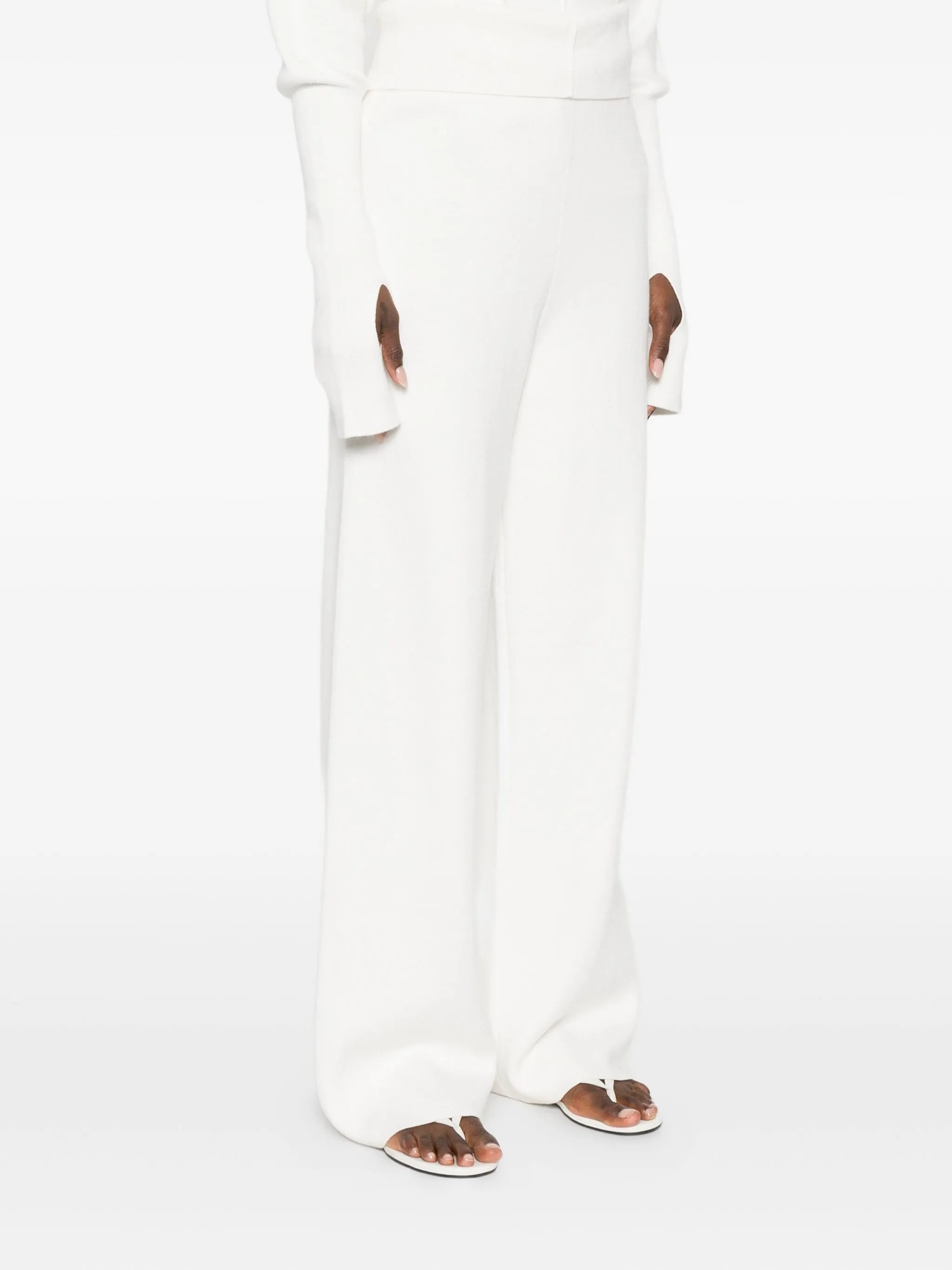 seam-detail trousers