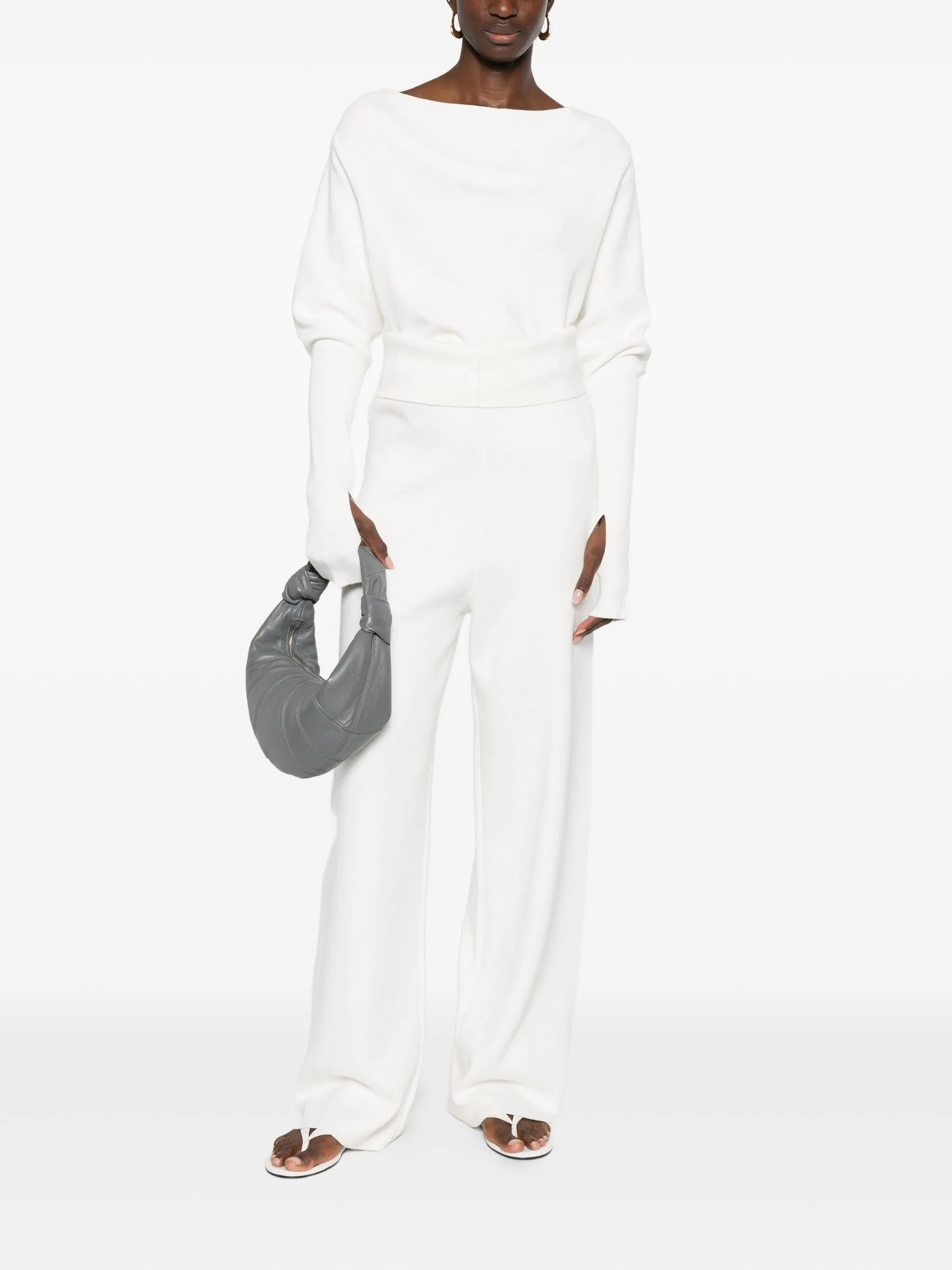 seam-detail trousers