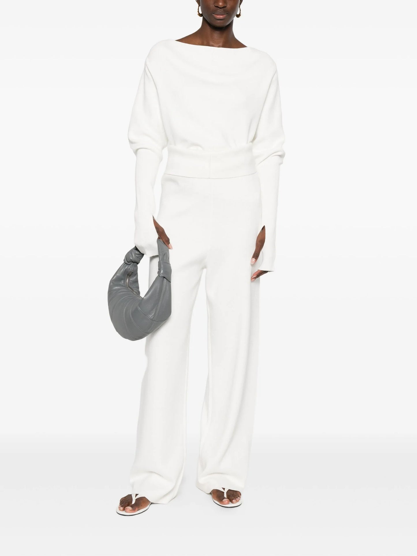 seam-detail trousers