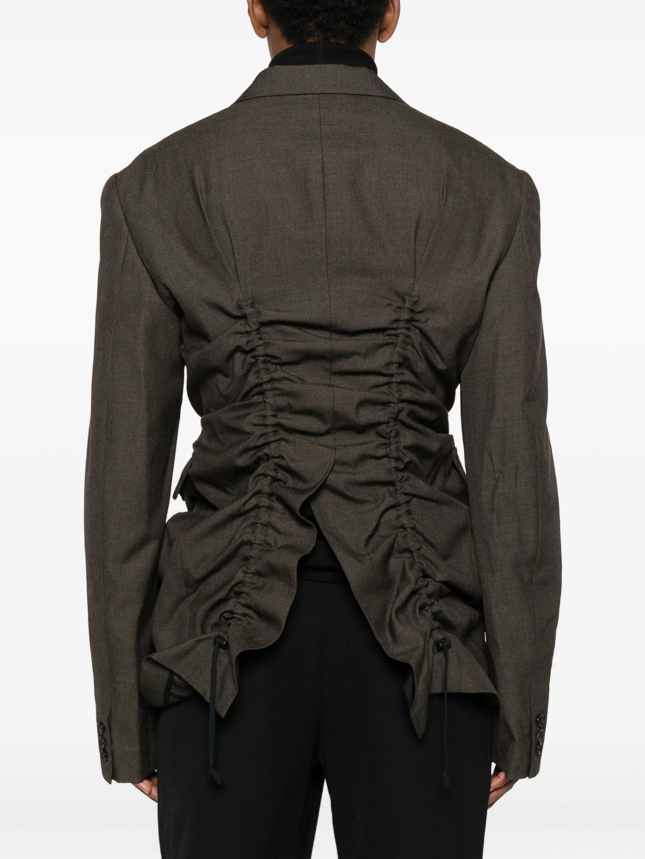 ruched gabardine jacket