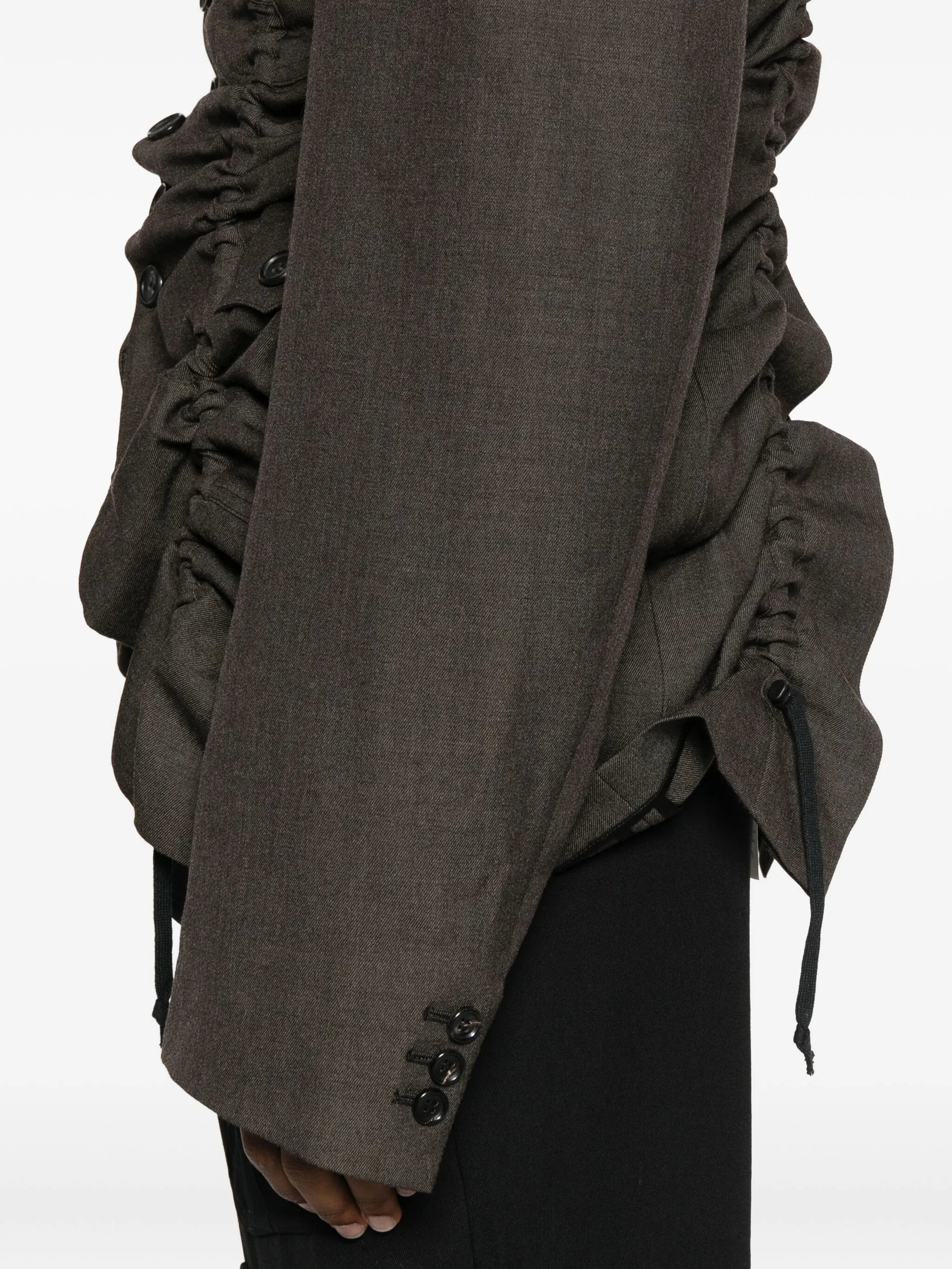 ruched gabardine jacket