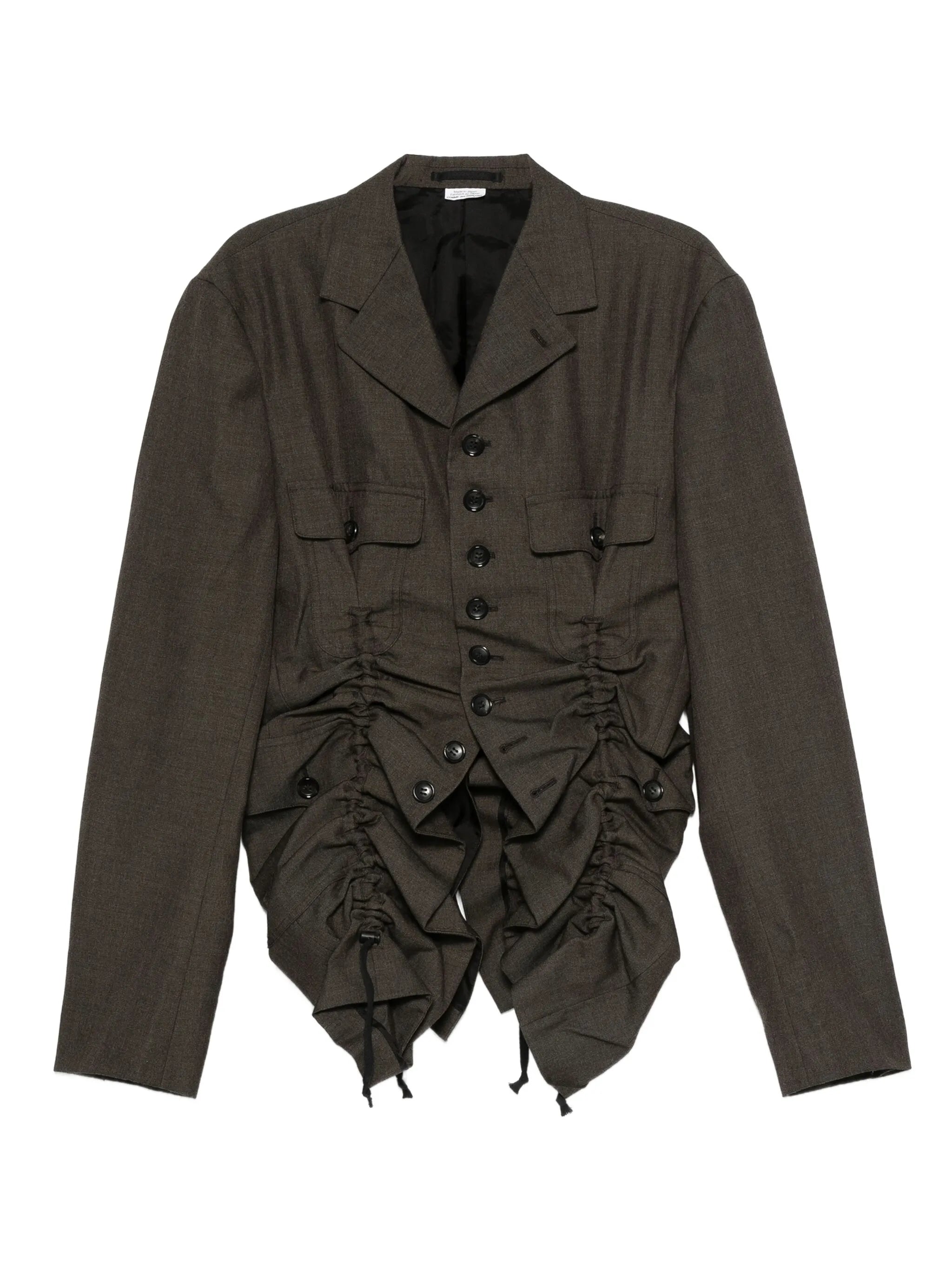 ruched gabardine jacket
