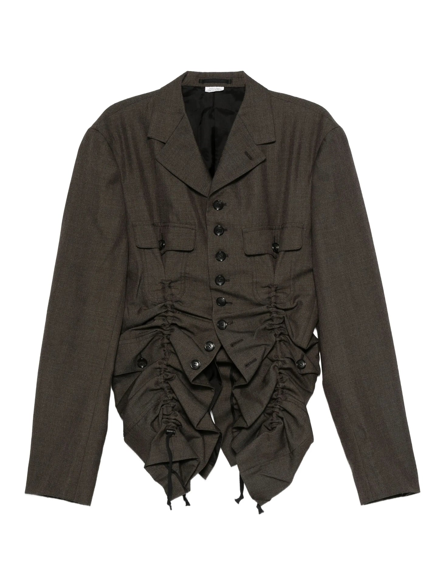 ruched gabardine jacket