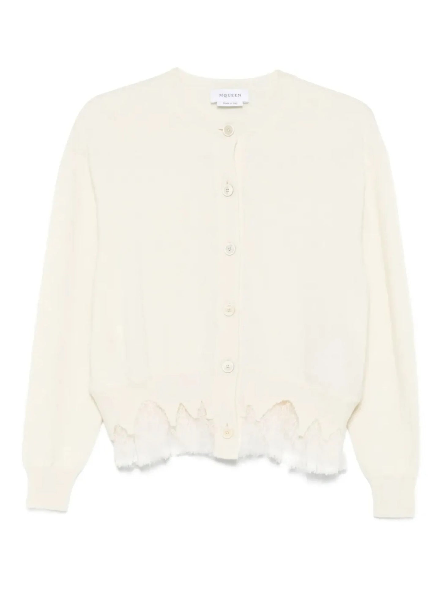 lace-trimmed cardigan