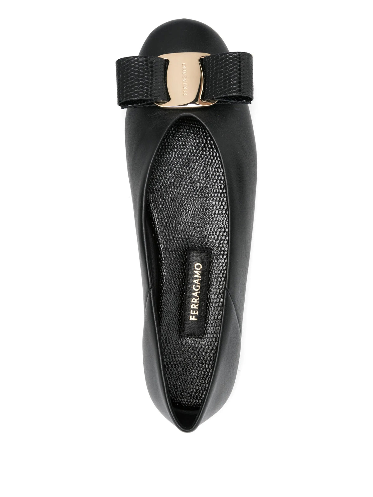 Vara bow leather ballet flats