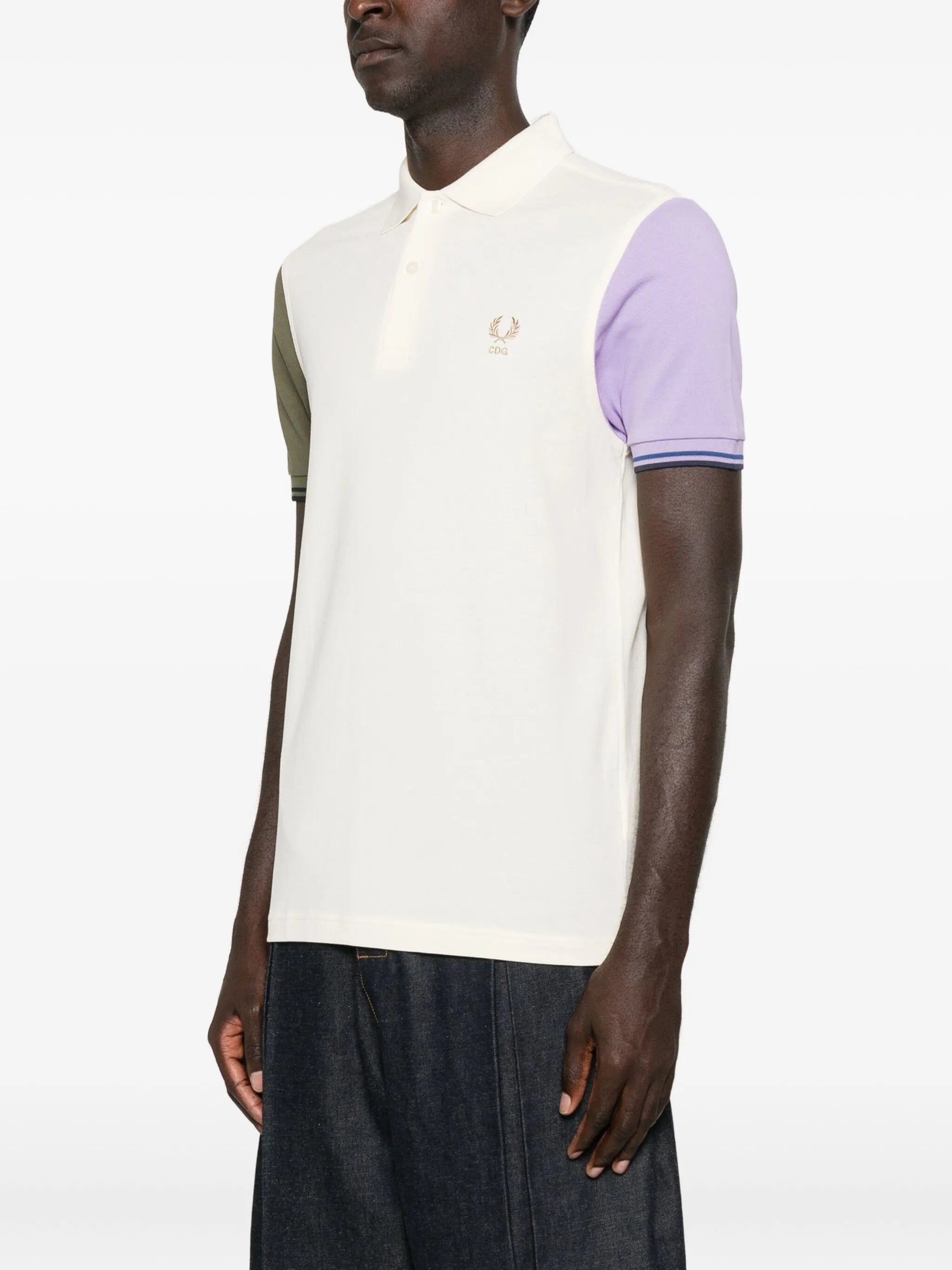 x Fred Perry colour-block short-sleeve polo shirt