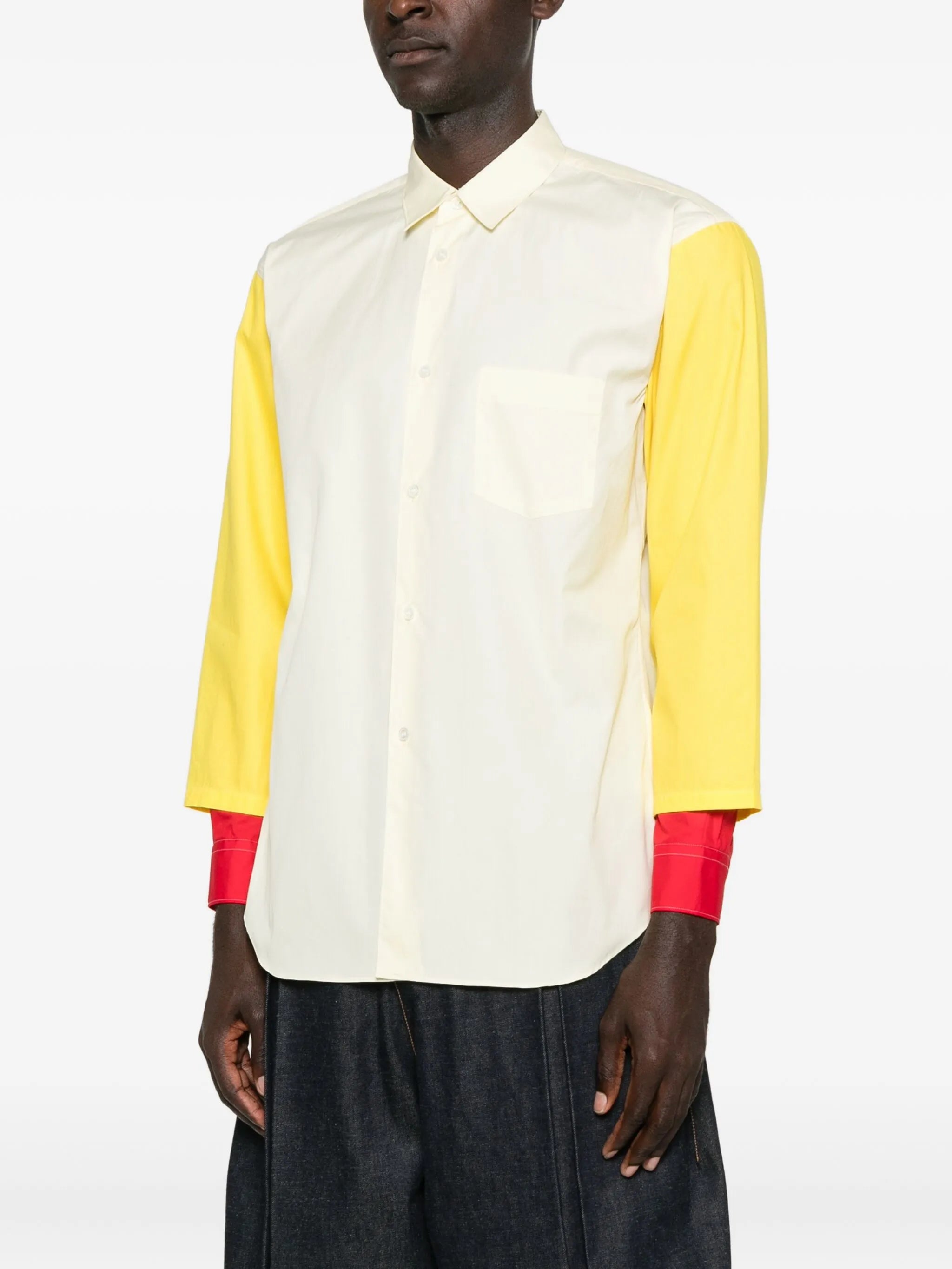 colour-block long-sleeved shirt