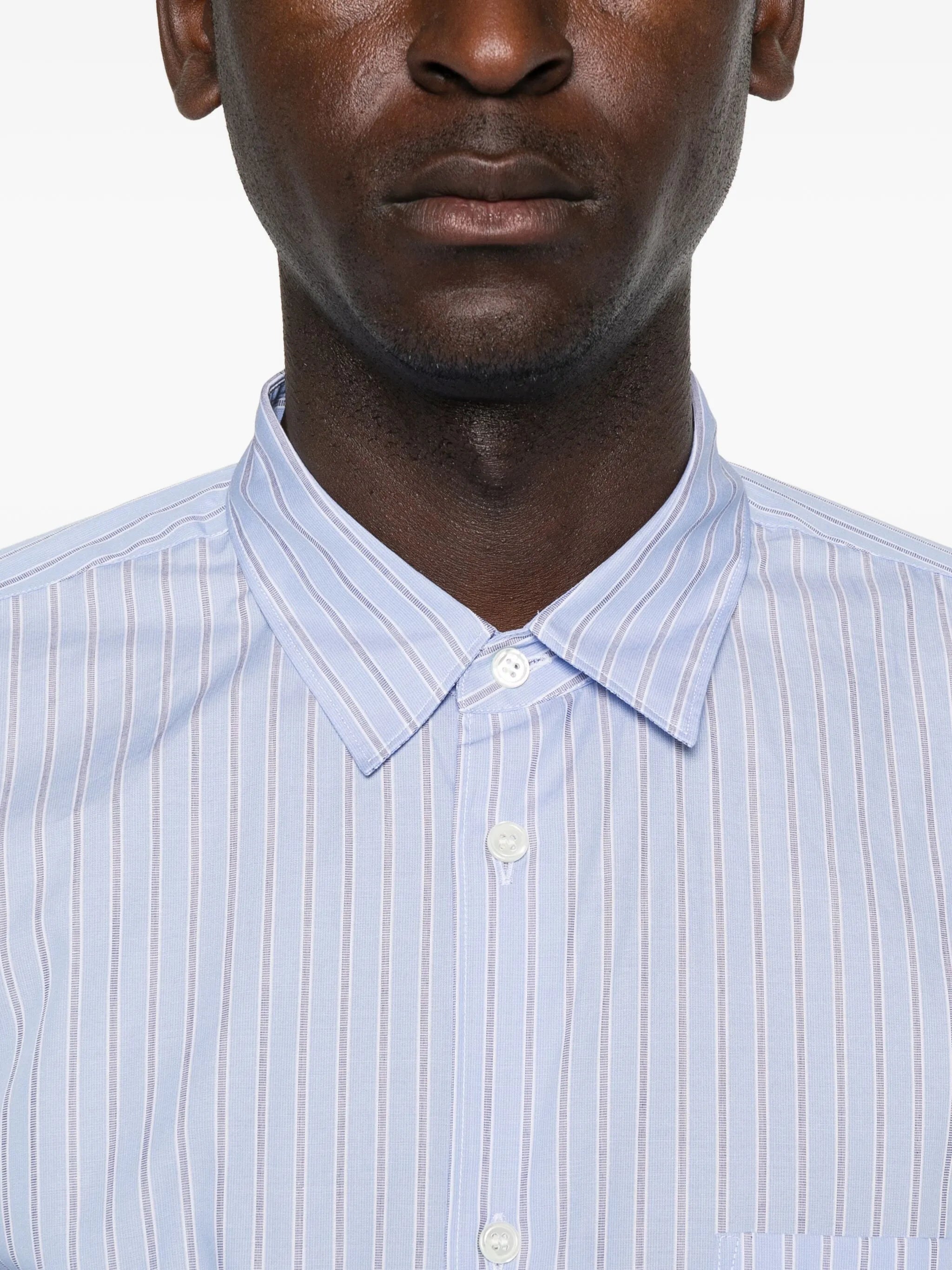 striped layered-sleeve shirt