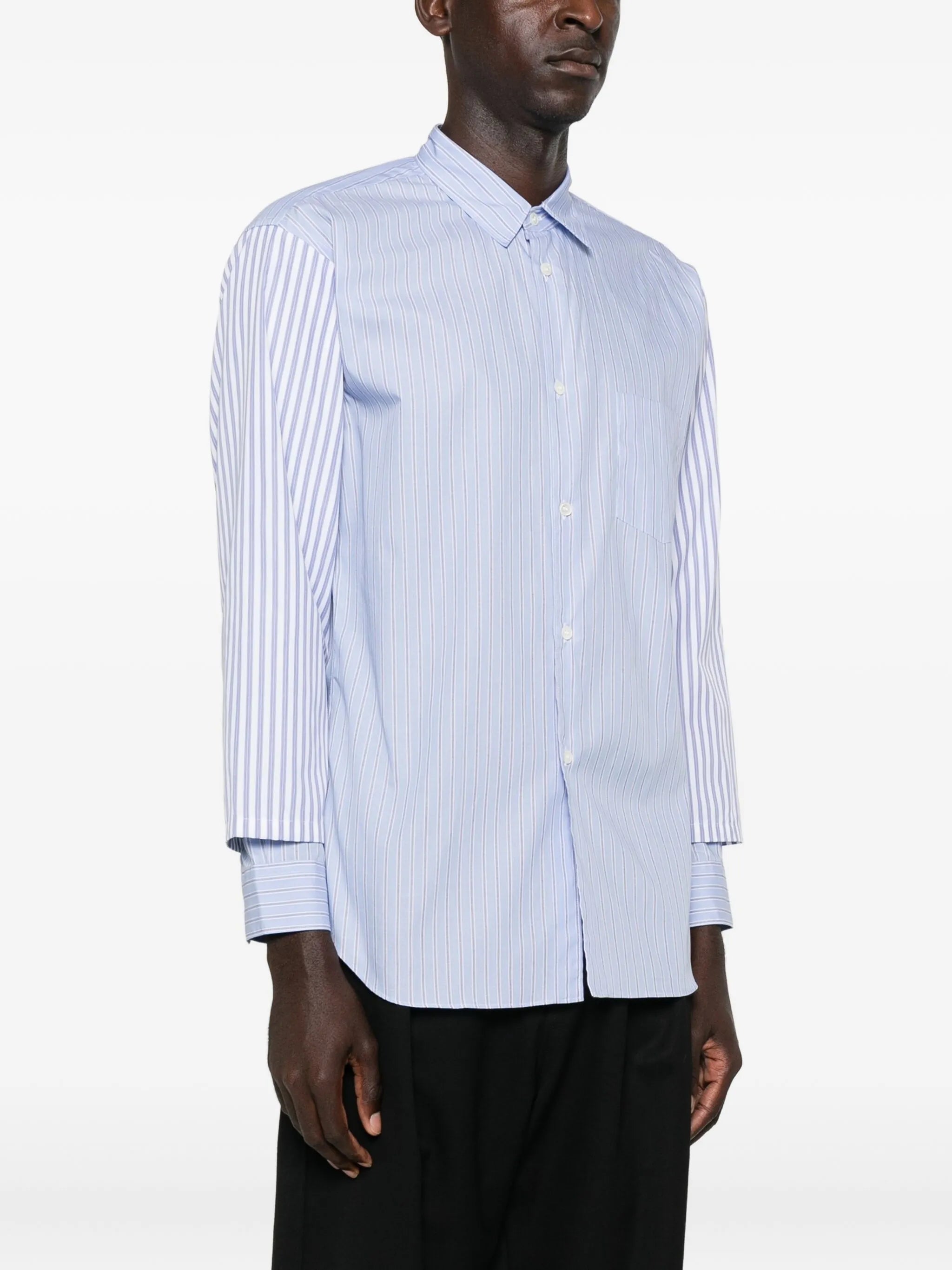 striped layered-sleeve shirt