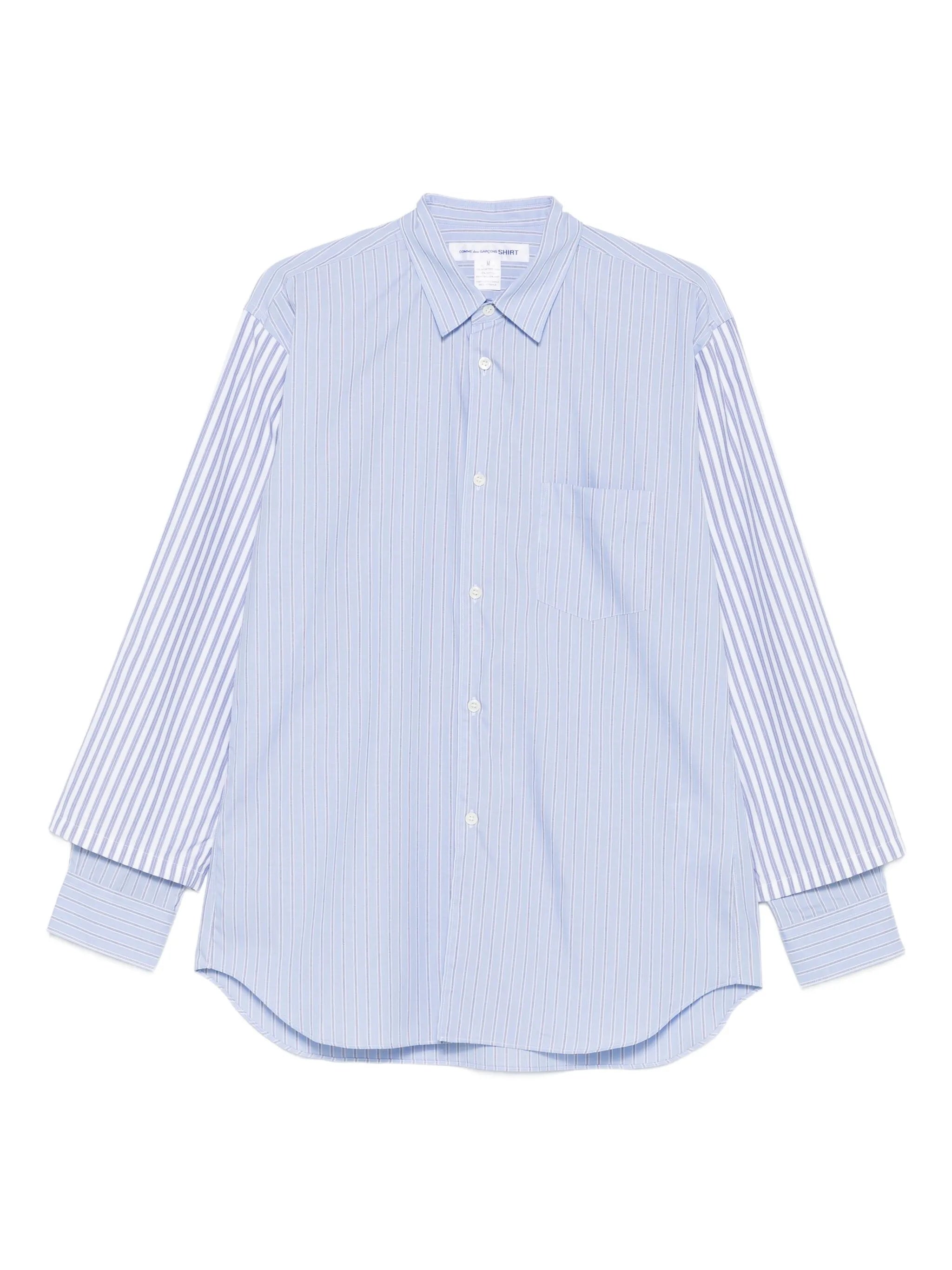 striped layered-sleeve shirt