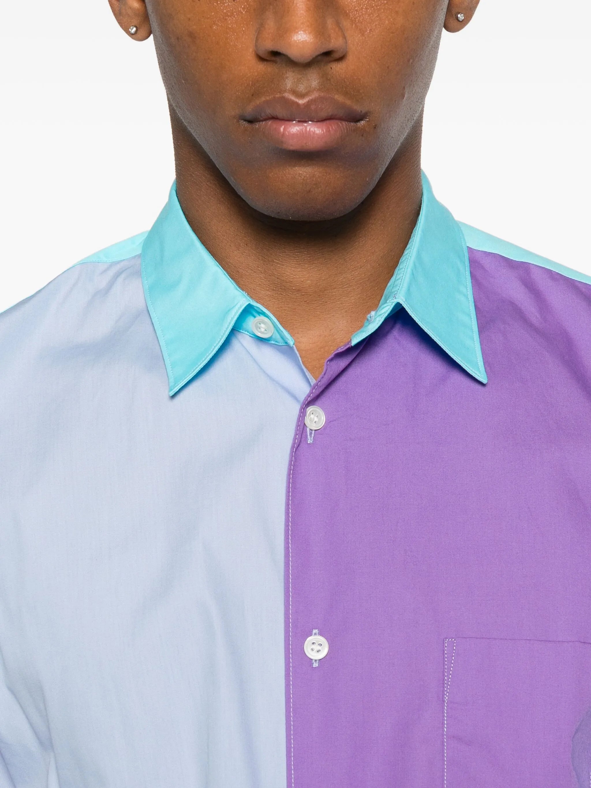 colour-block long-sleeve shirt