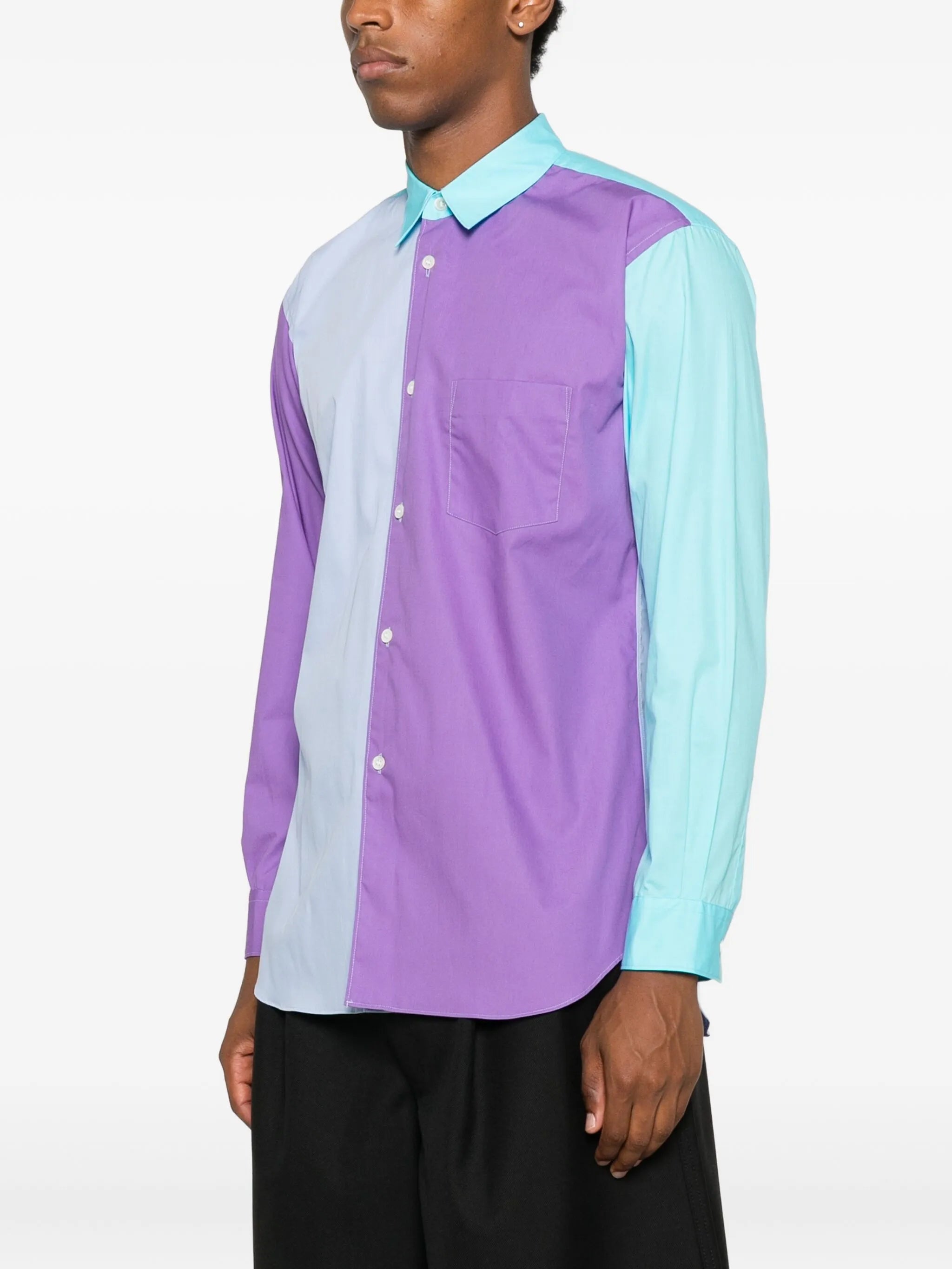 colour-block long-sleeve shirt