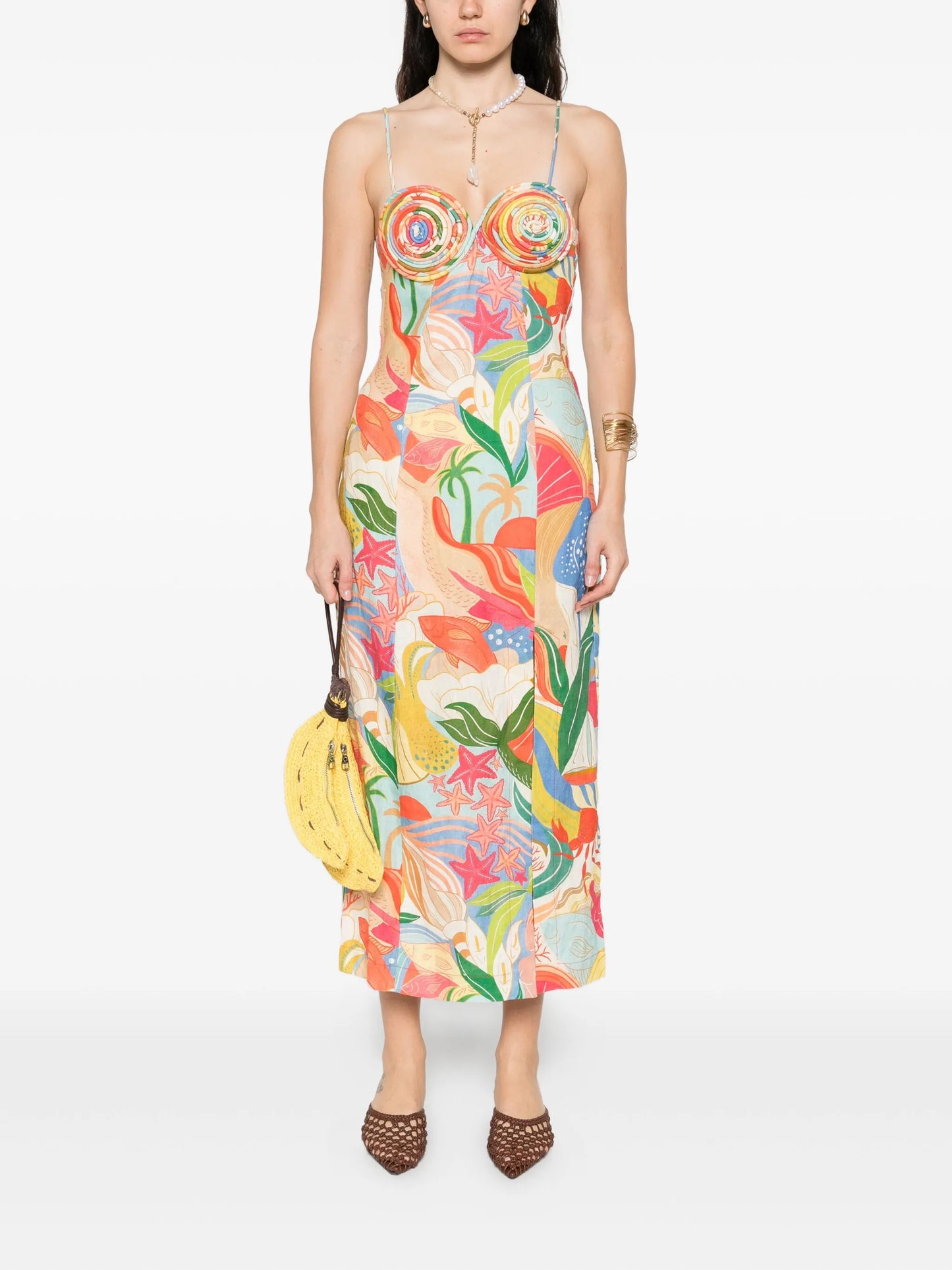 graphic-print midi dress