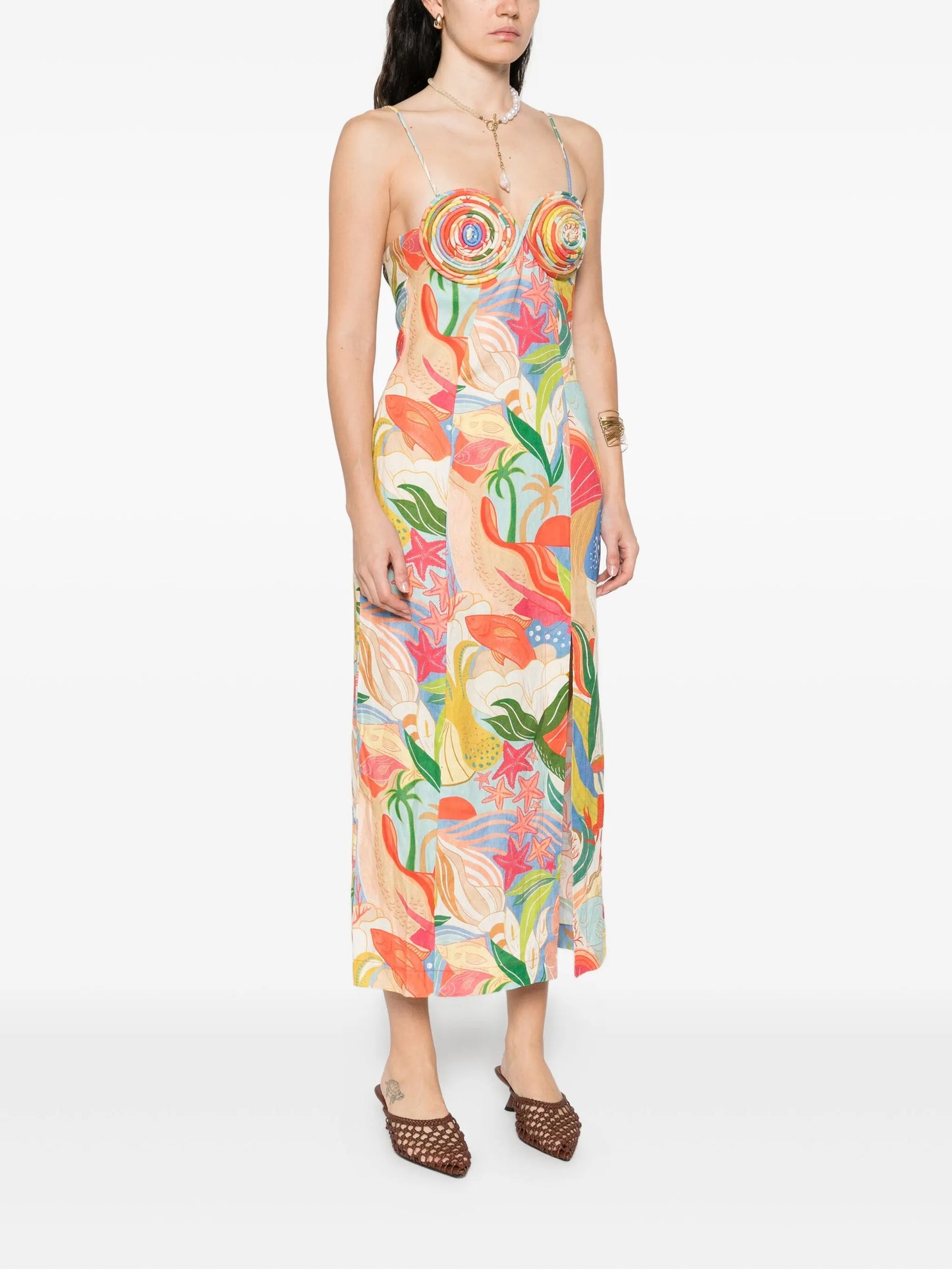graphic-print midi dress