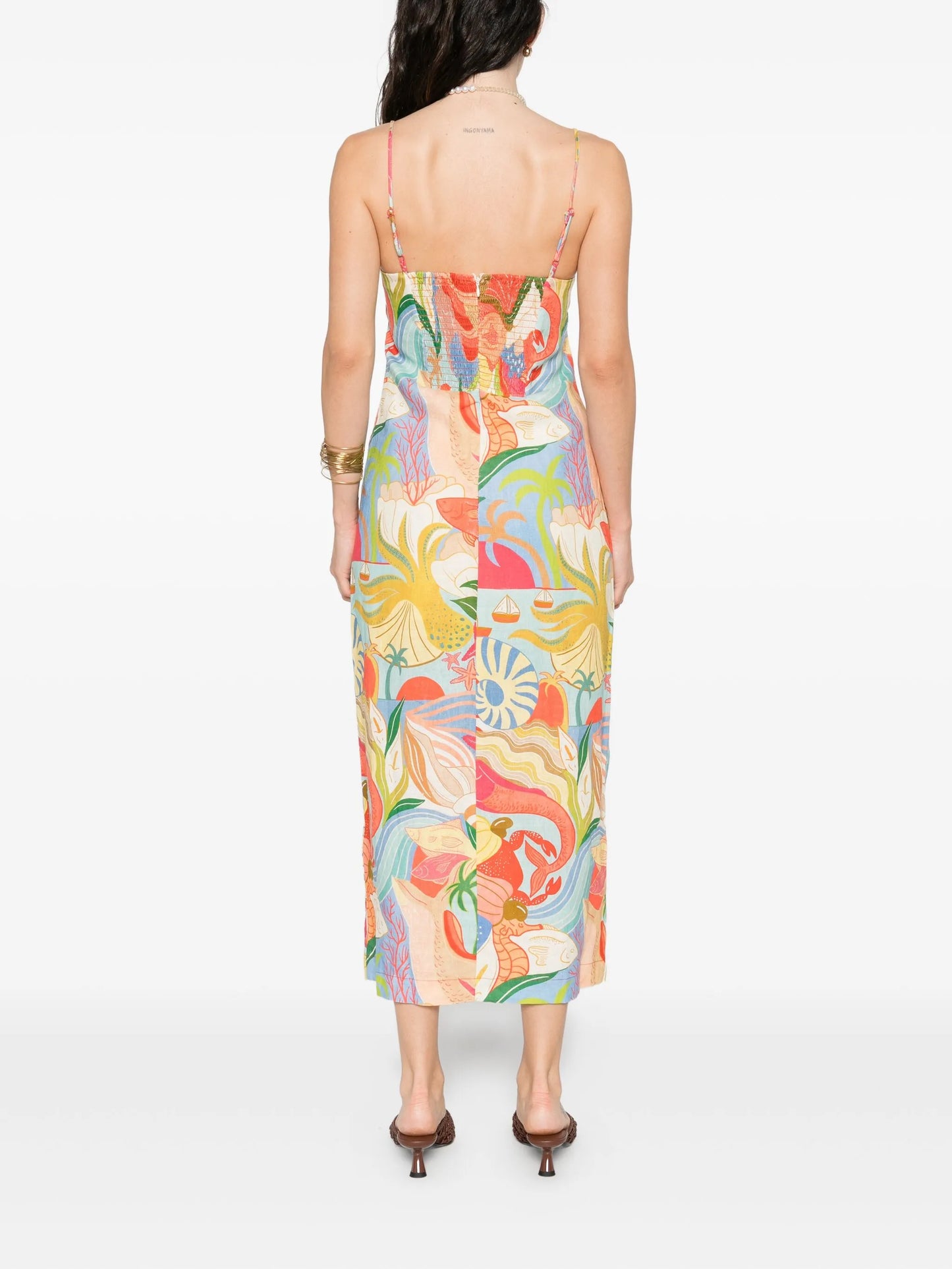 graphic-print midi dress