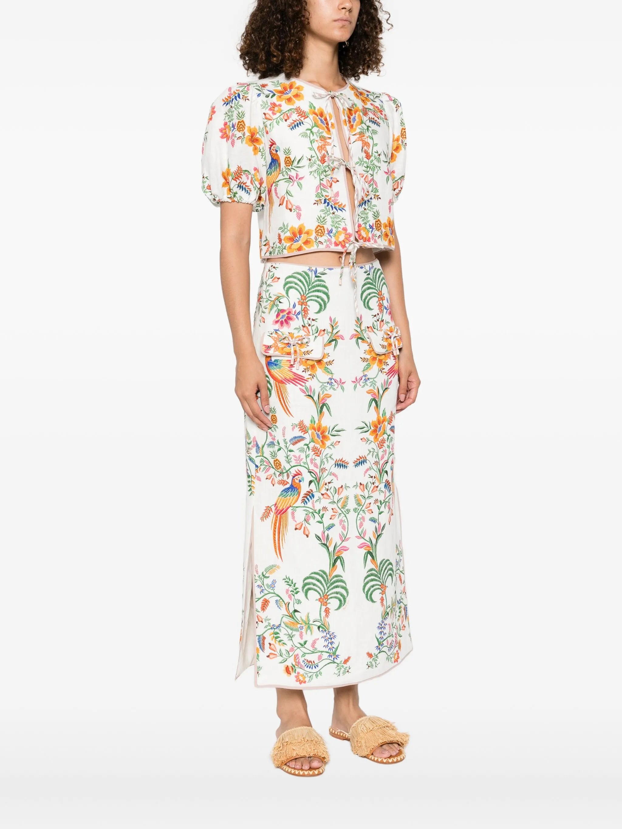 Delicate Forest Scarves blouse