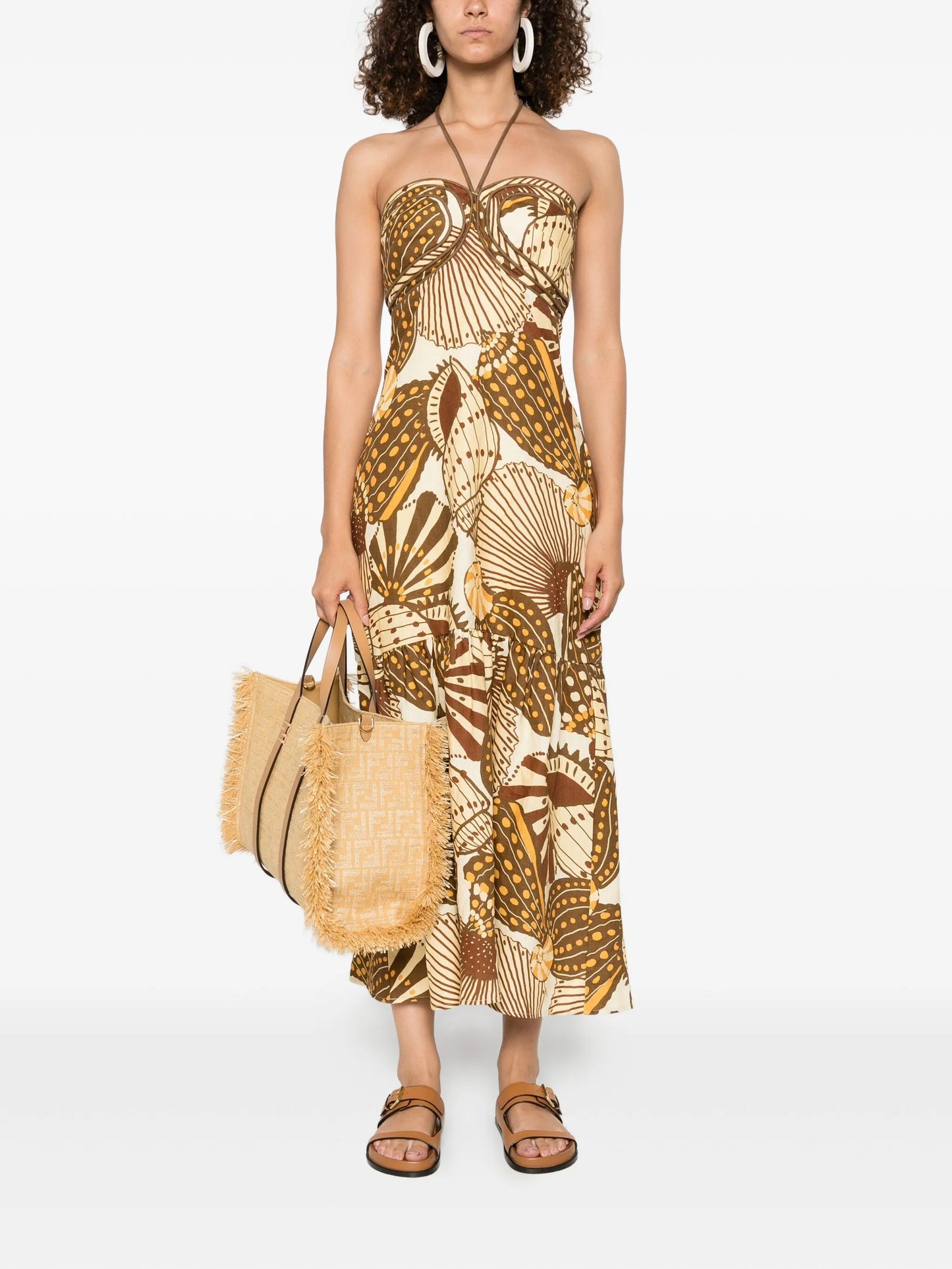 Shell Mix midi dress