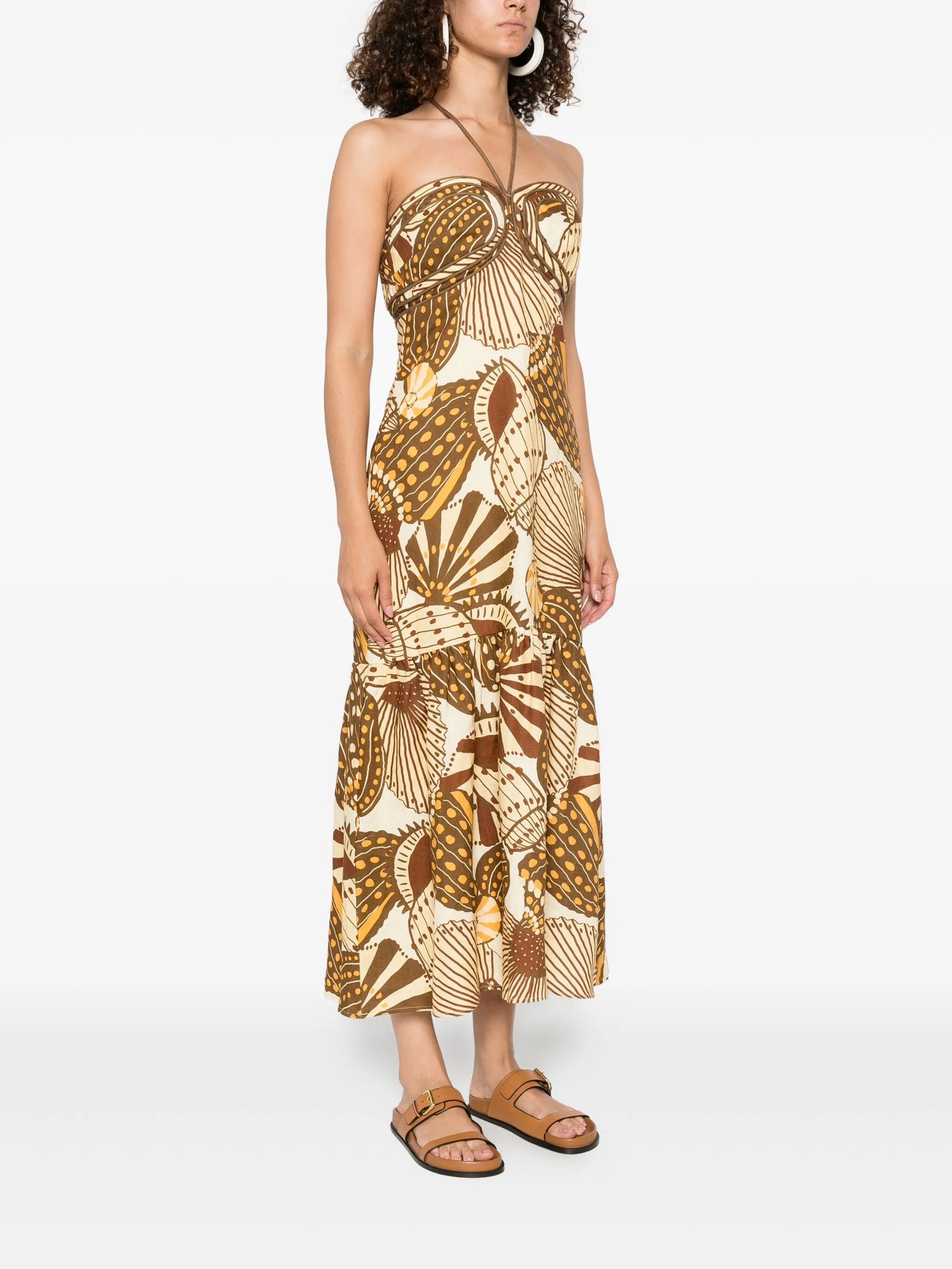 Shell Mix midi dress
