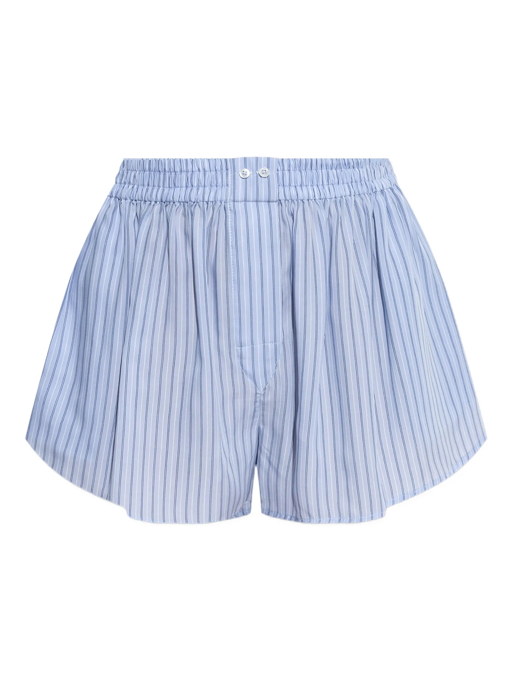 striped elastic-waist shorts