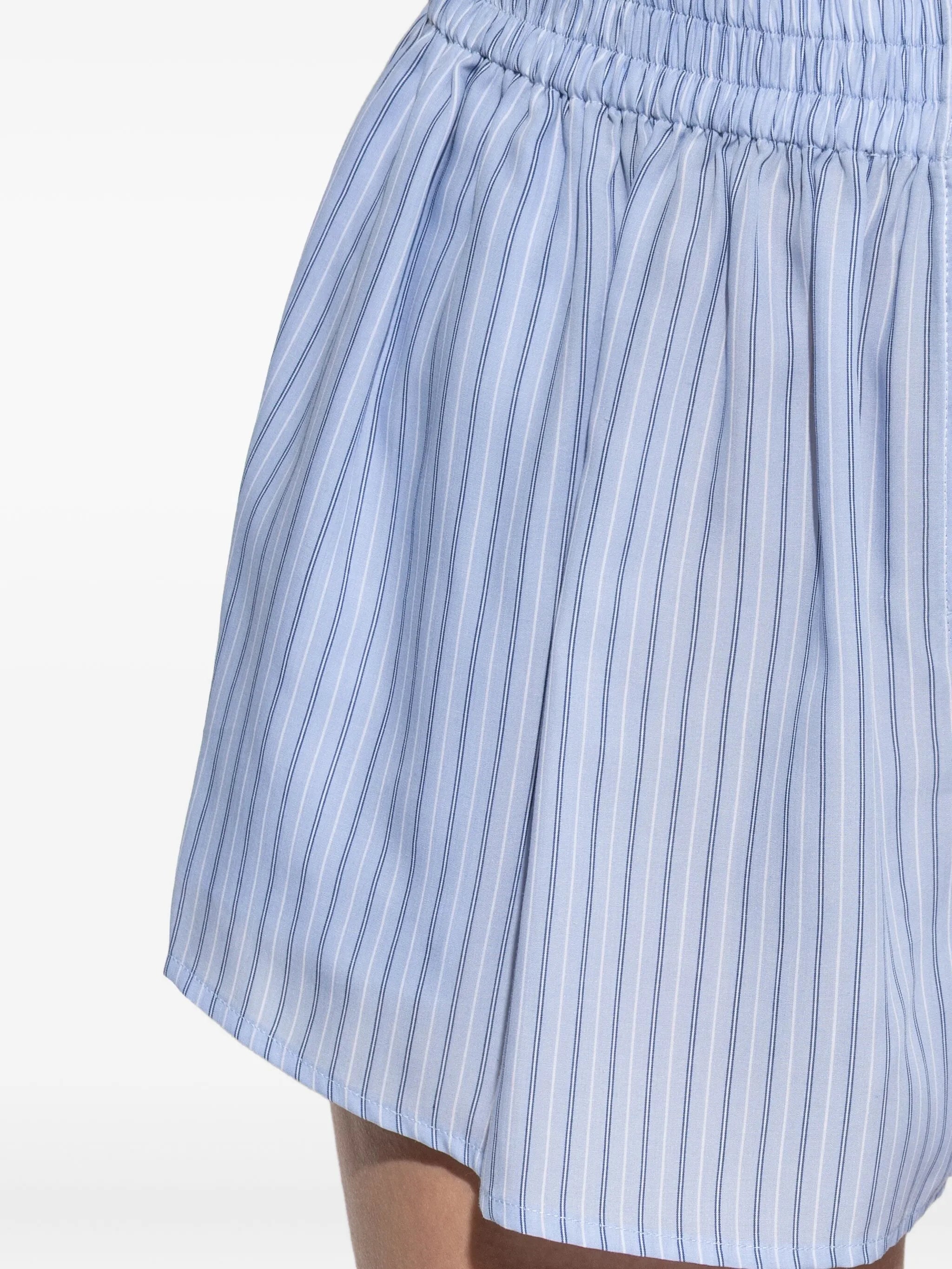 striped elastic-waist shorts