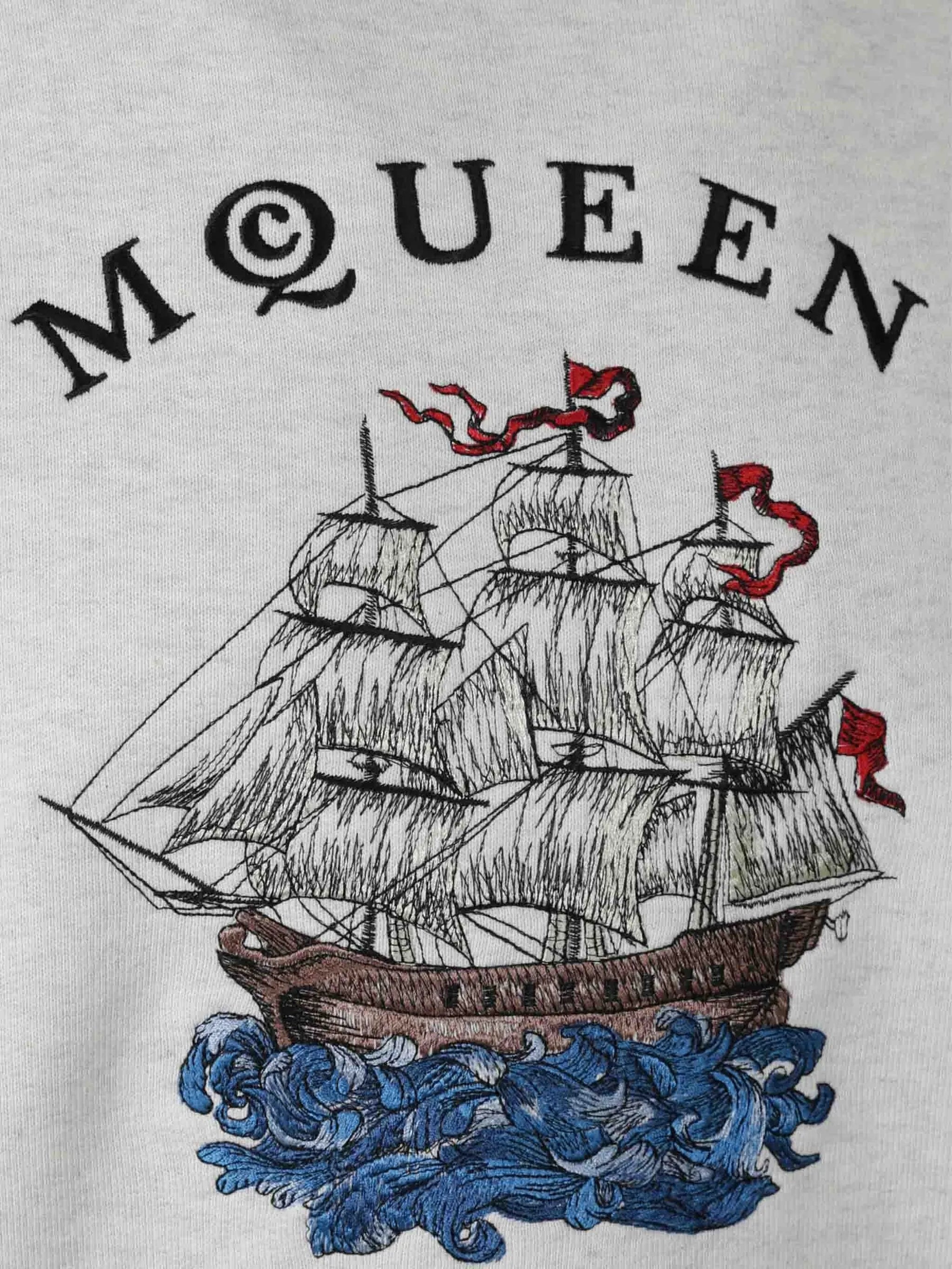 embroidered ship sweatshirt