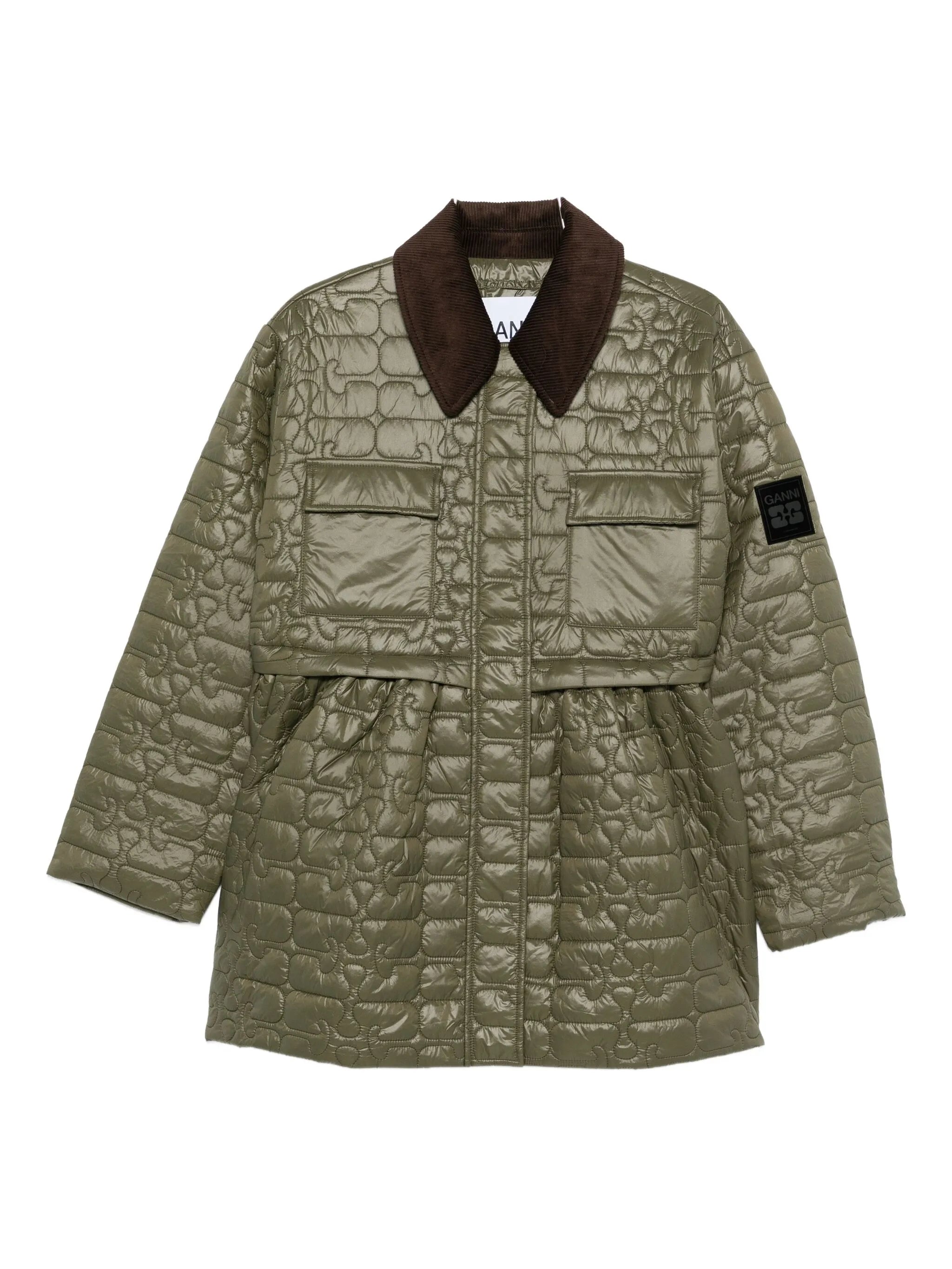 corduroy collar quilted jacket