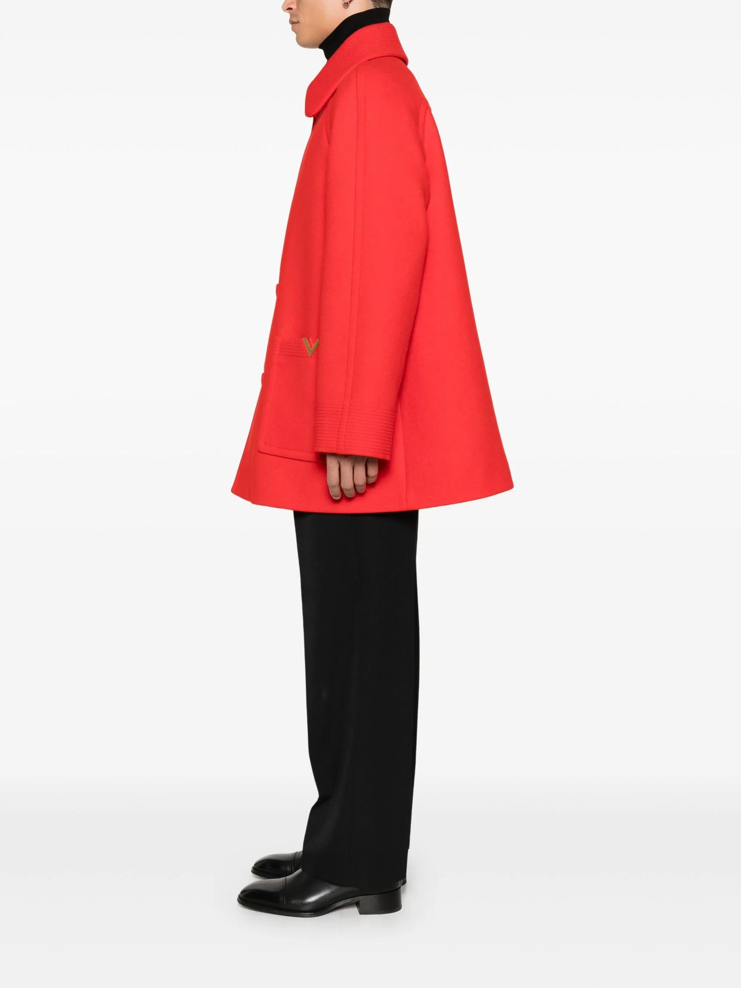 wool single-breasted coat