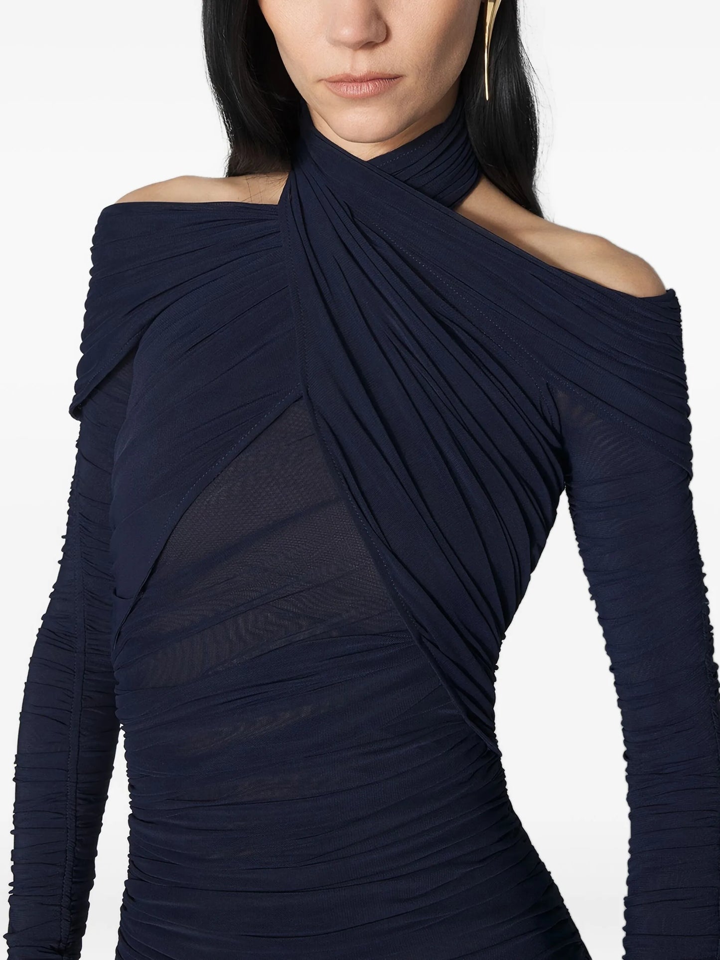 draped midi dress