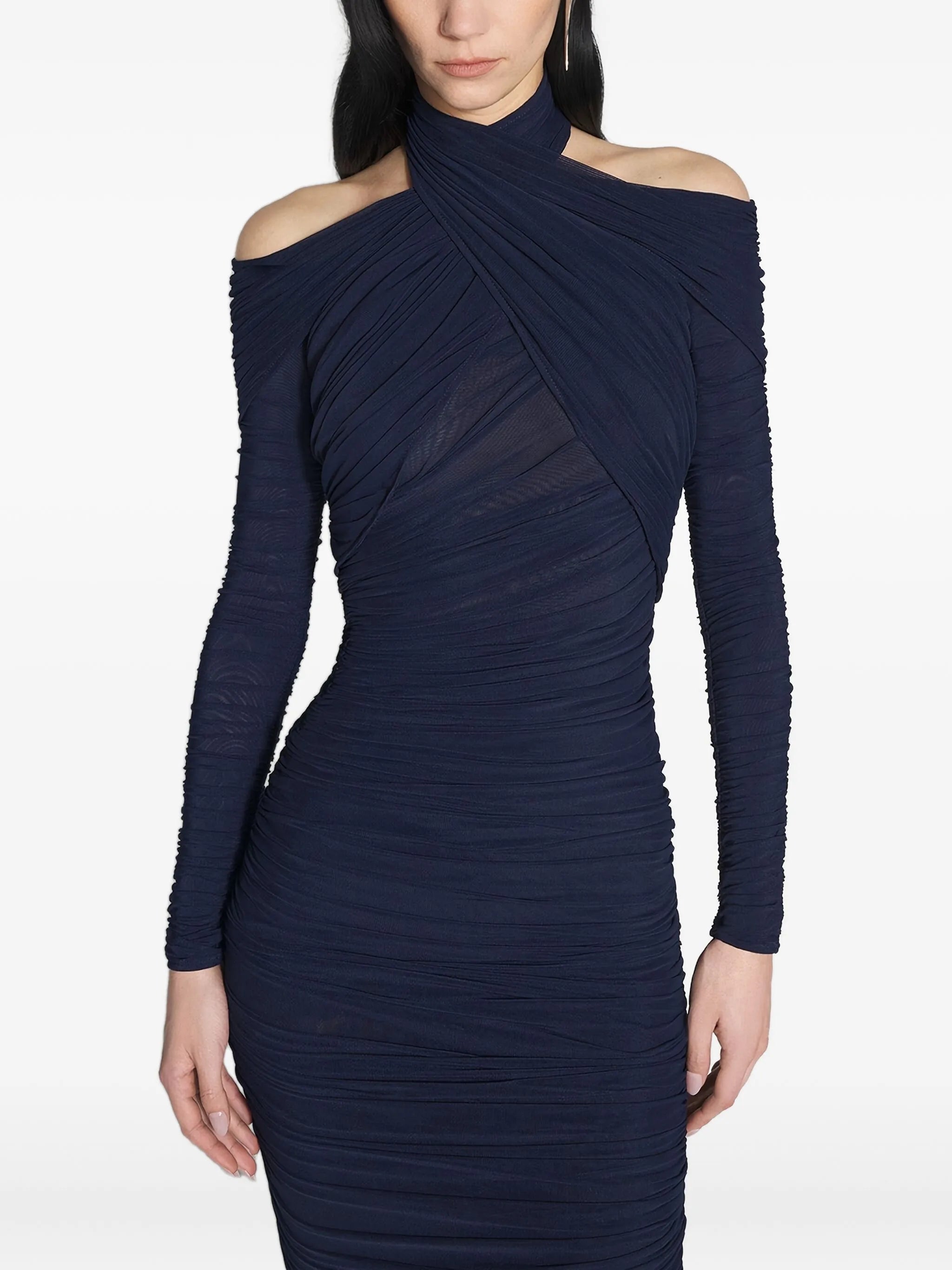 draped midi dress