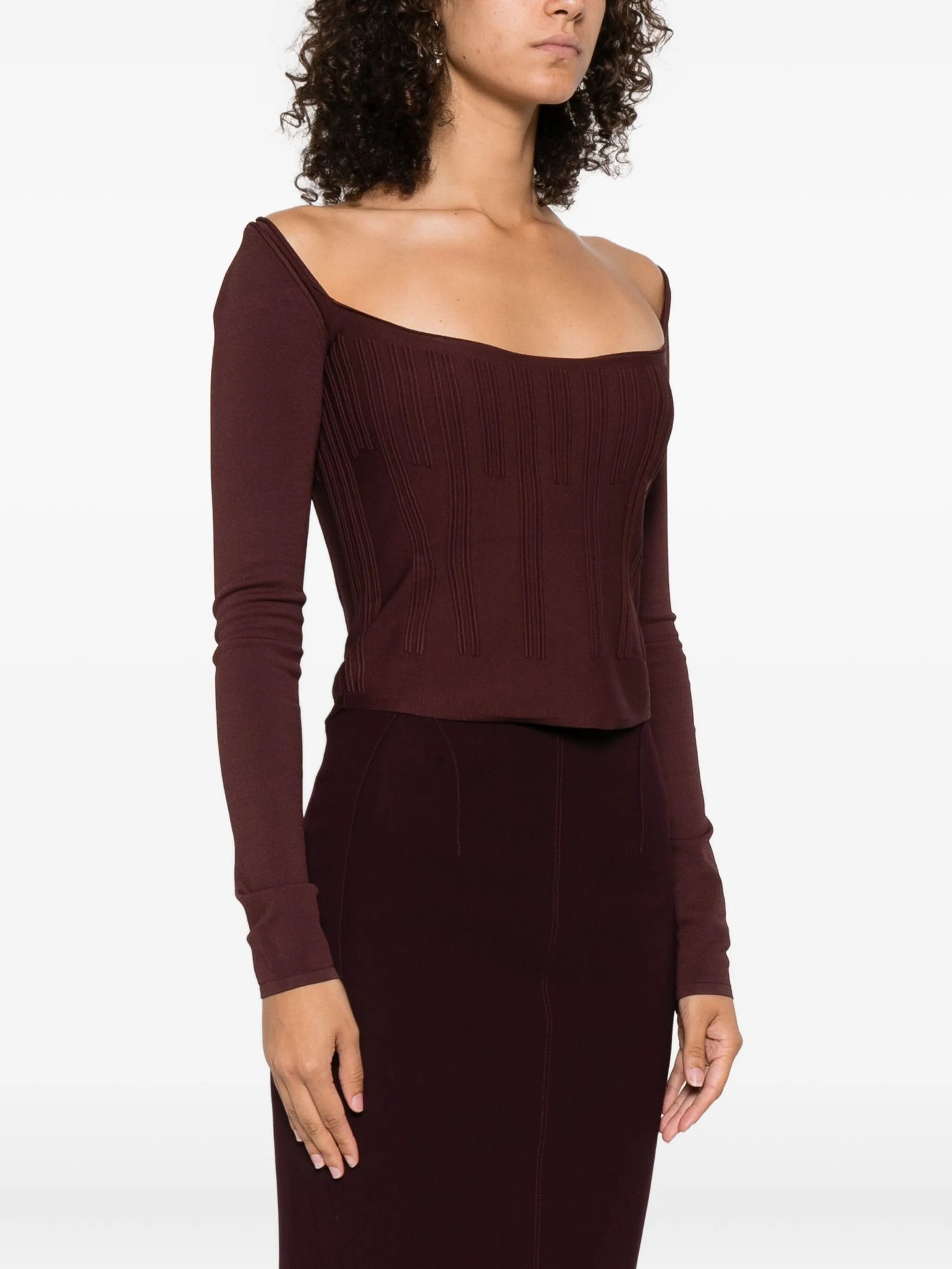 square-neck ribbed top